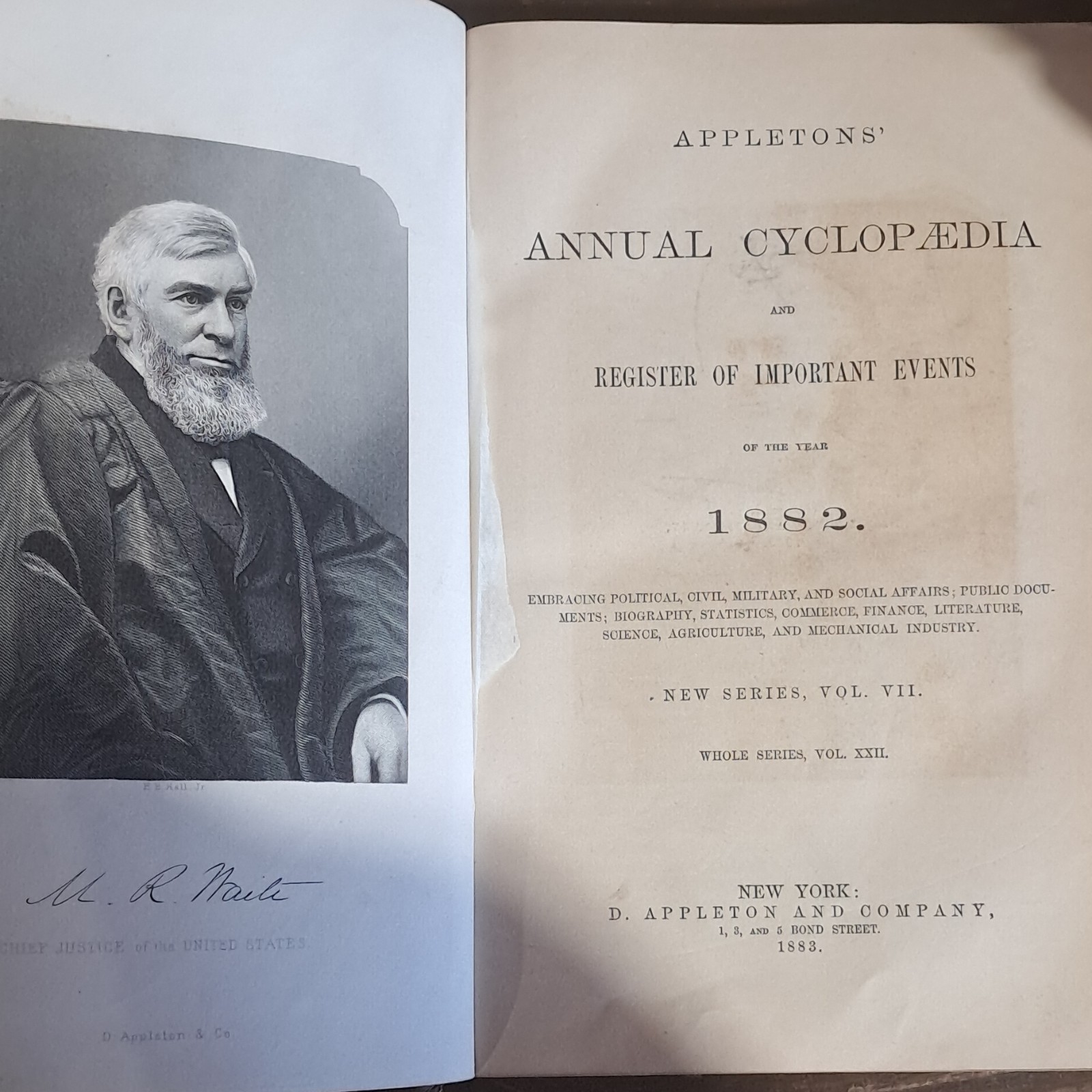 D. Appleton Annual Cyclopaedia 1883 Leather Bound Illustrated Americana