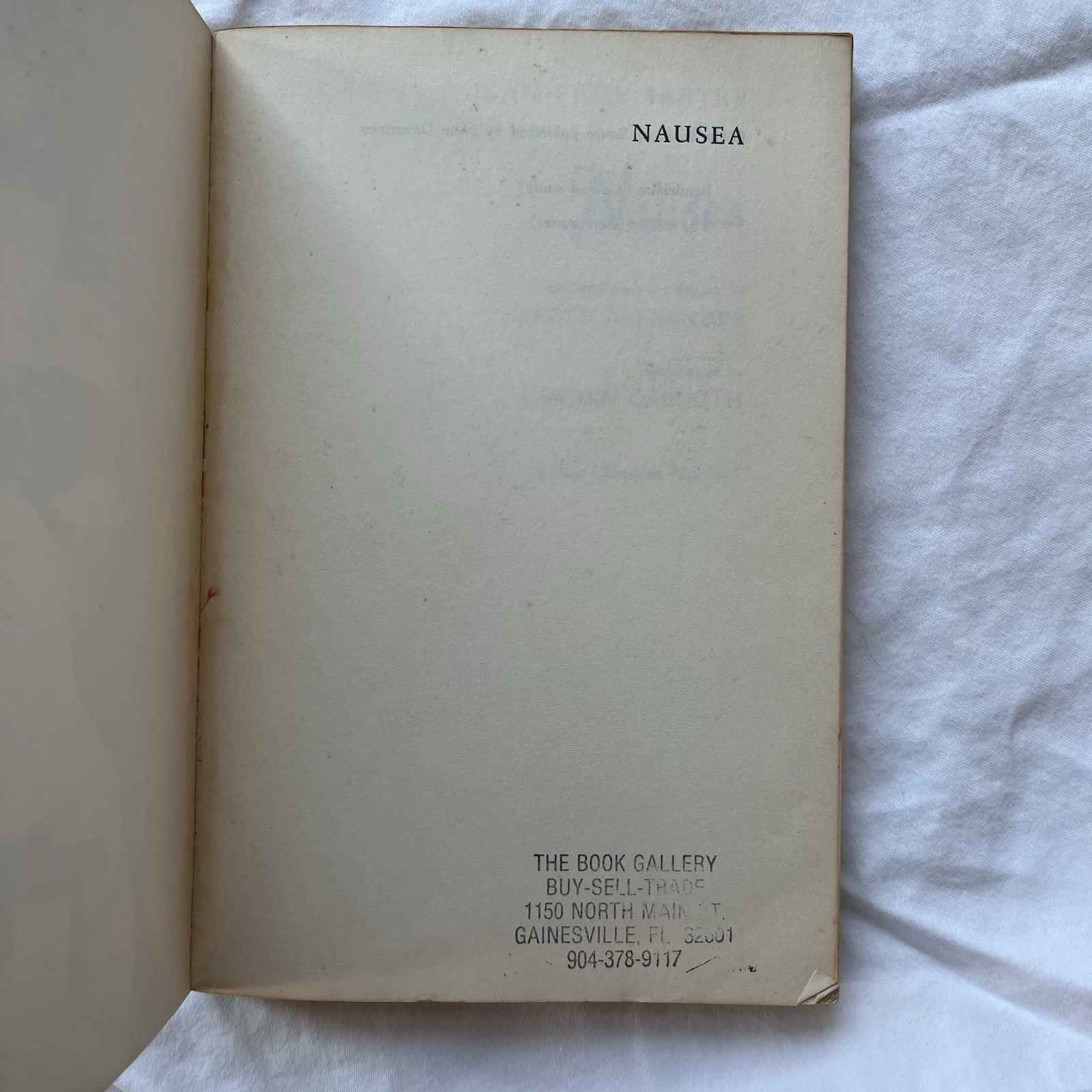 Nausea Jean Paul Satre Vintage ND82 New Directions Cover Fifteenth Printing