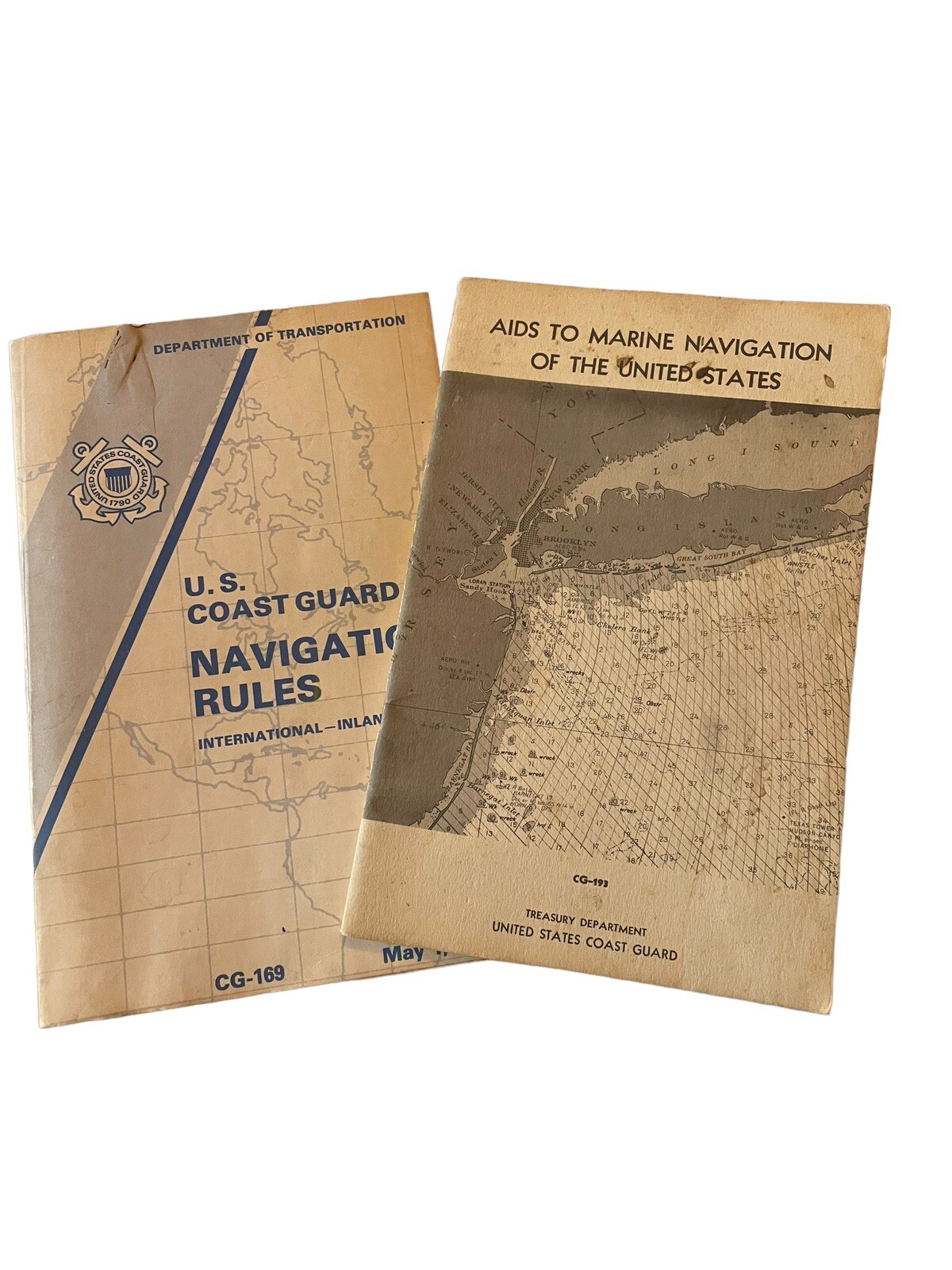 VTG US Coast Guard Books Aids To Marine Navigation 1959, Navigation Rules 1977