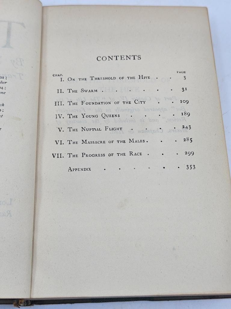 Antique 1913 The Life of the Bee HC Book Maurice Maeterlinck Hive Behavior READ
