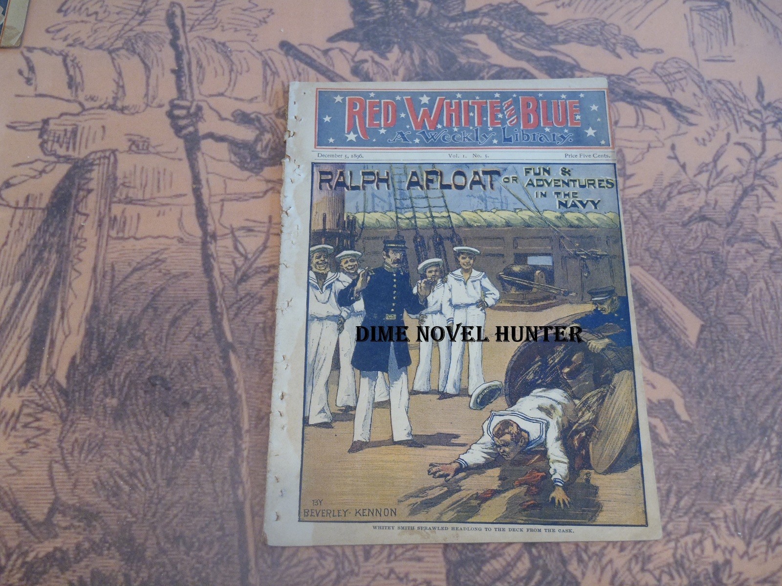 RED, WHITE & BLUE #05 FRANK TOUSEY BEVERLY KENNON CIVIL WAR ARMY NAVY DIME NOVEL