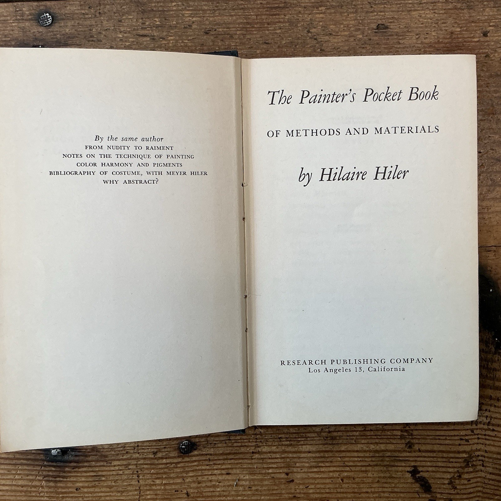 THE PAINTER’S POCKET BOOK Of Methods And Materials – Hilaire Hiler 1945