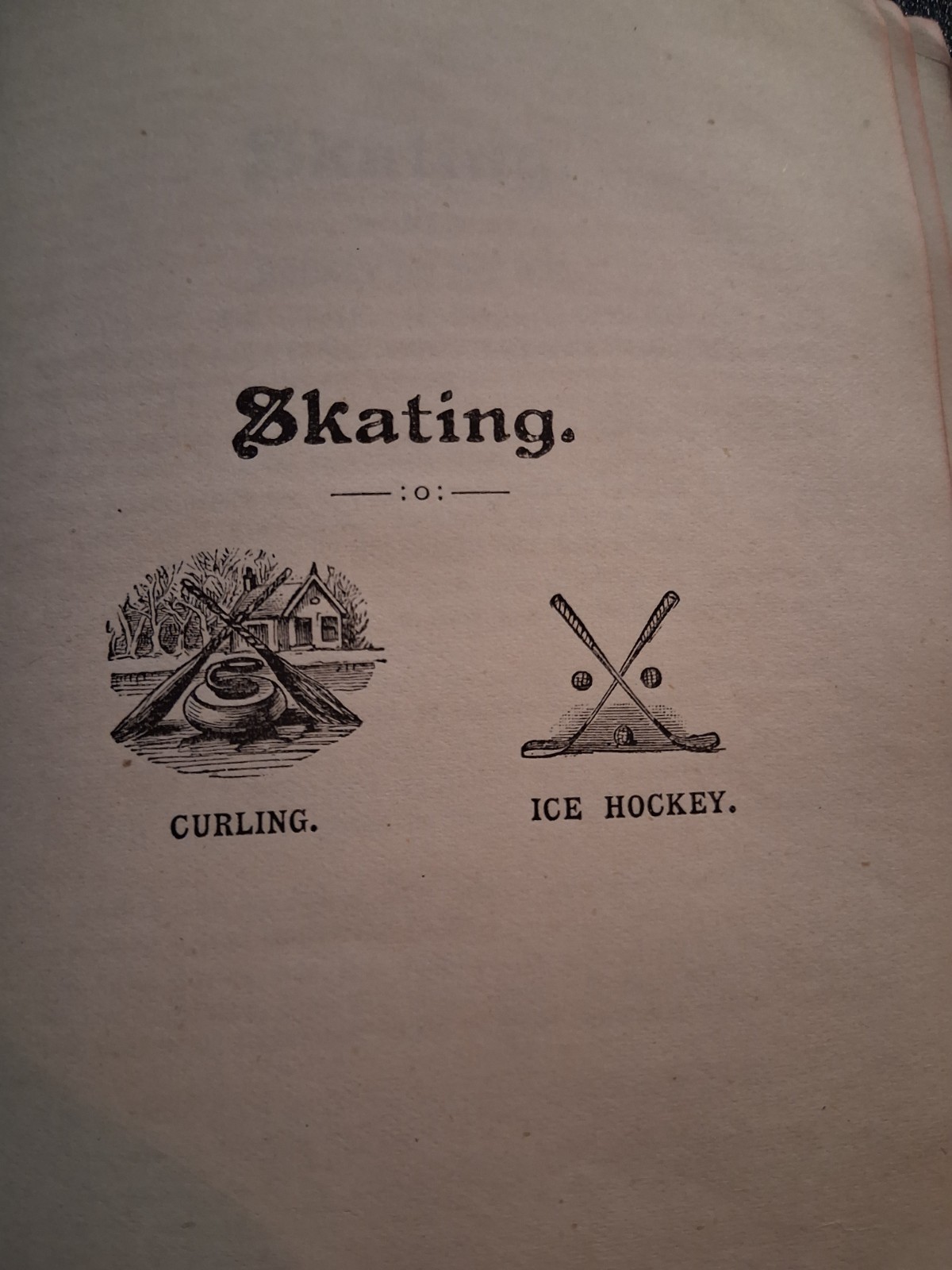 Ice Hockey Skating Curling Quoits Rare Old Antique Article History Laws 1890