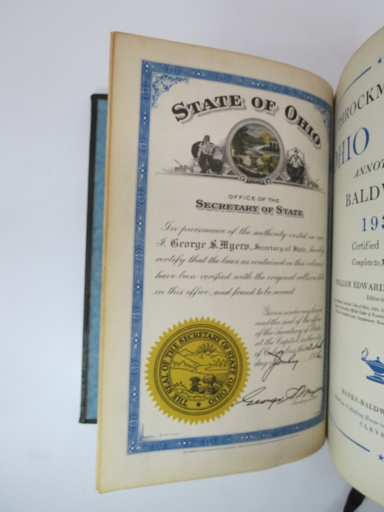 THROCKMORTON’S OHIO CODE ANNOTATED BALDWINS 1936 by William Edward Baldwin 1936