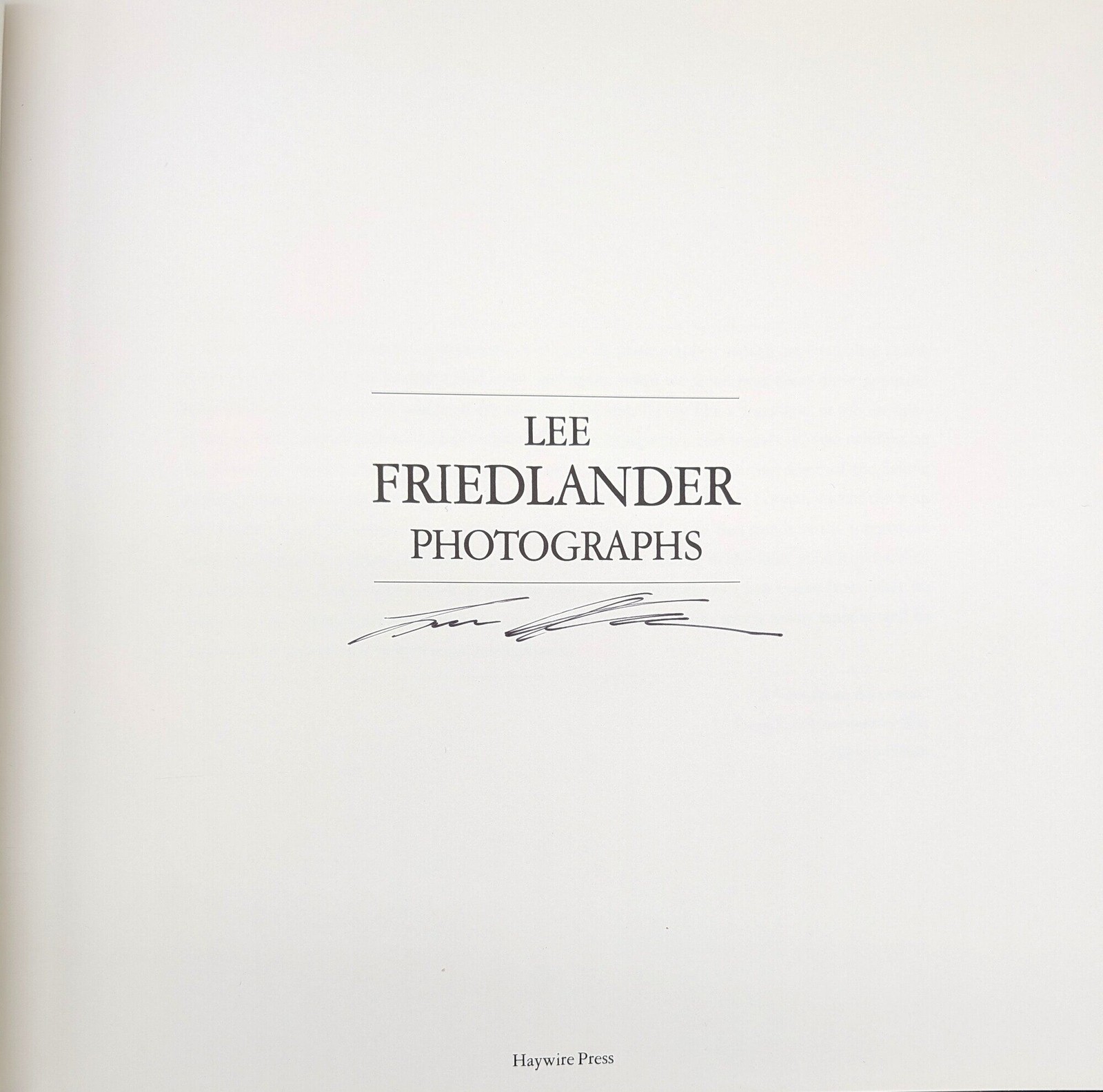 Lee Friedlander Photographs / Signed 1st Edition 1978