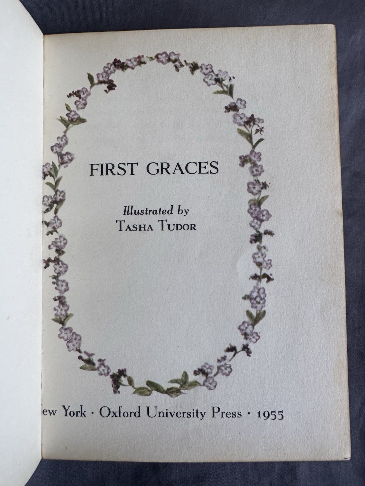 1955 First Graces TASHA TUDOR First E SANGORSKI & SUTCLIFFE Leather Fine Binding