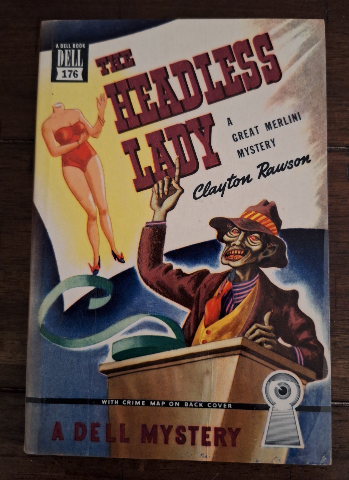 The Headless Lady A Great Merlini Mystery Clayton Rawson Dell#176 1st Ed. 1960
