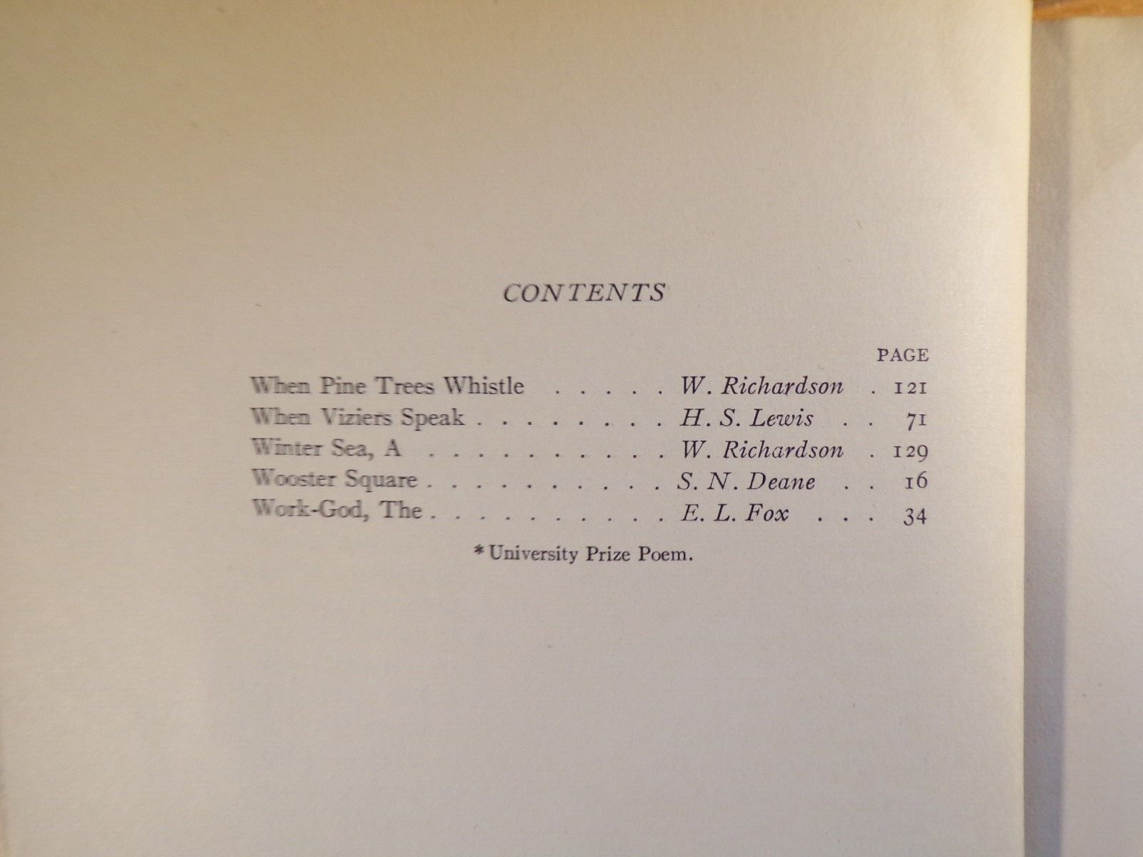Yale Verse 1898 – 1908 ~ Edited by Robert Moses & Carl Thurston ~ 1st/1st ~ 1909