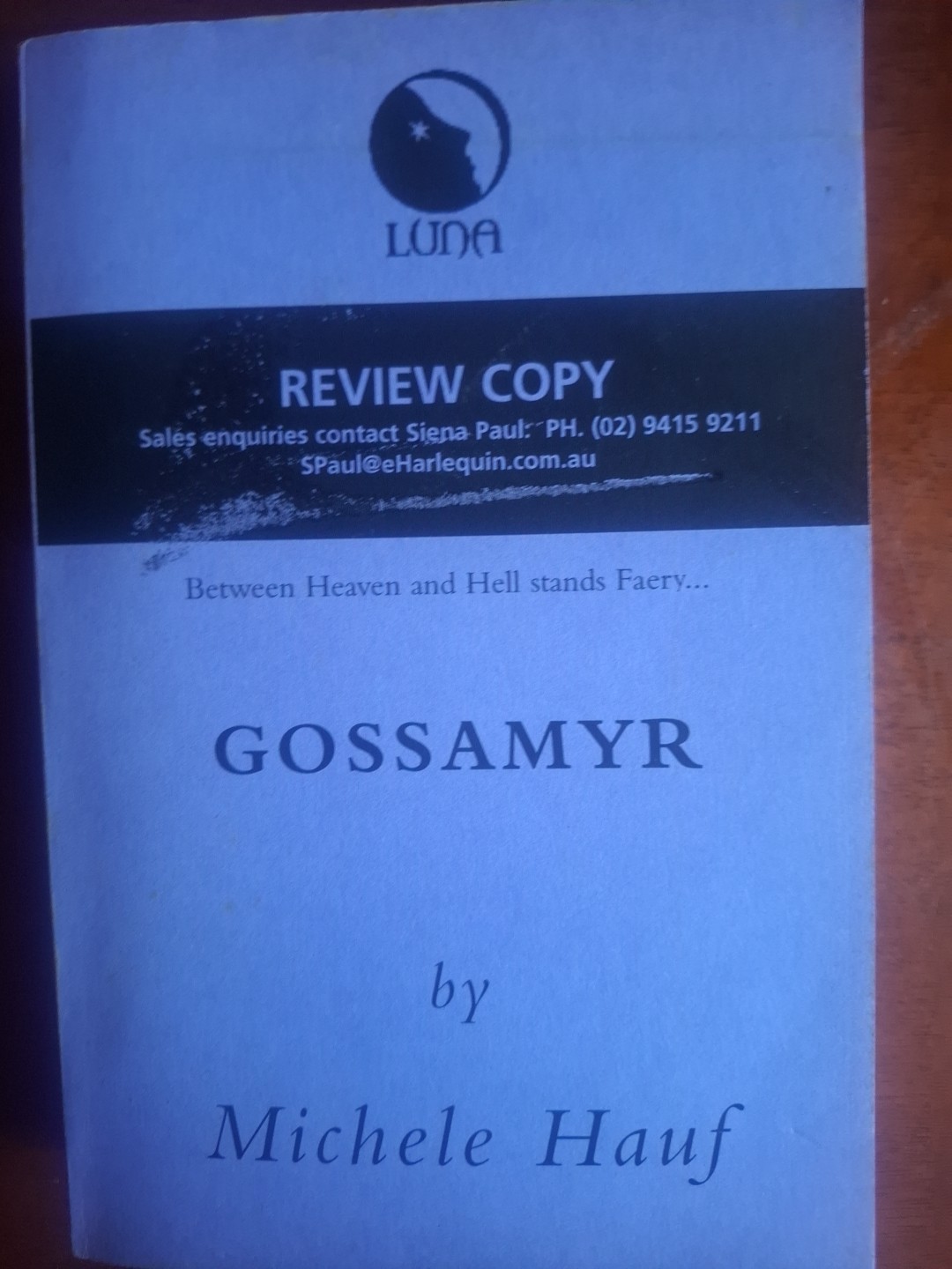 Gossamyr By Michele Hauf, Review Copy Of First Paperback Edition 2005