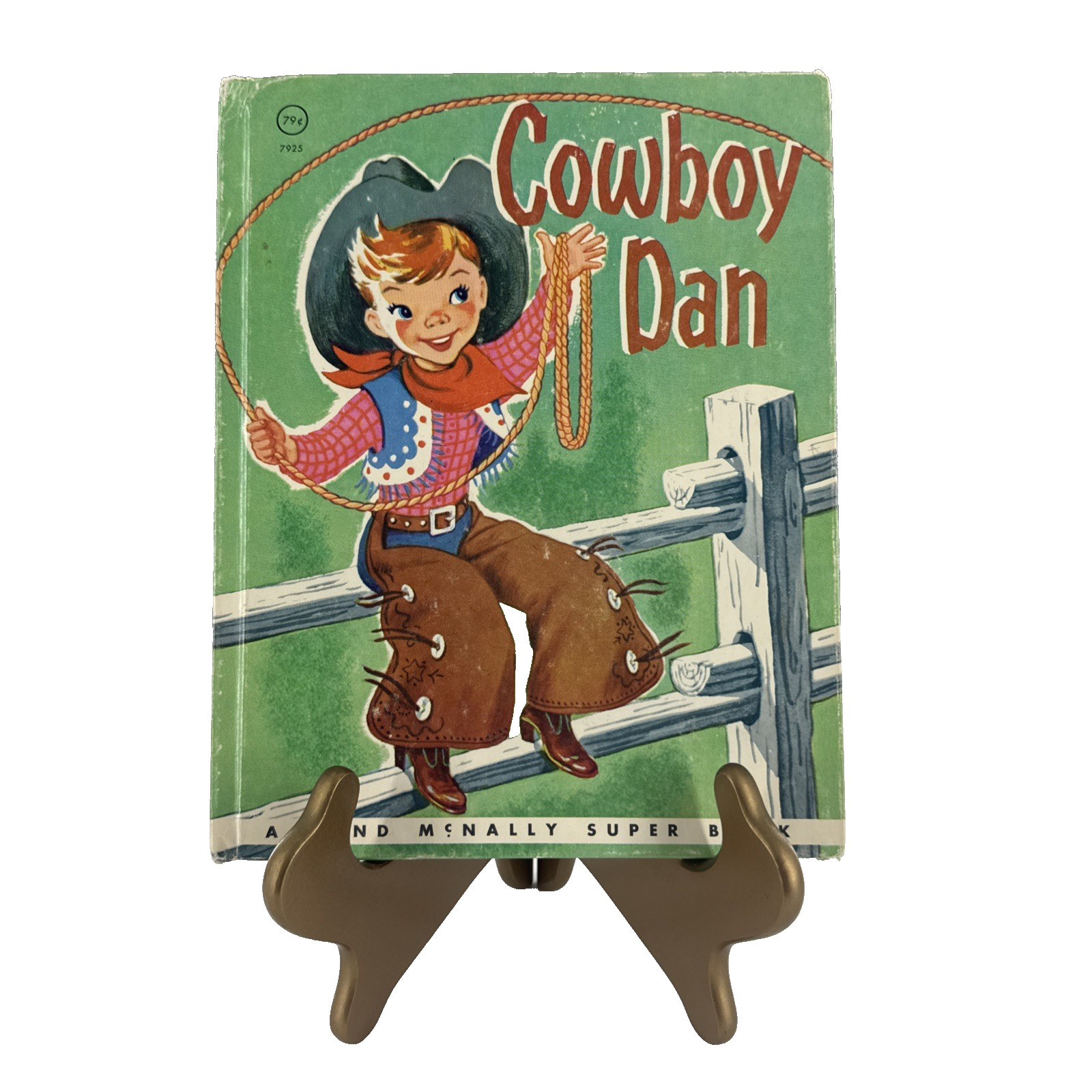 COWBOY DAN Vtg children’s Rand McNally Junior Elf Book Andy Cobb