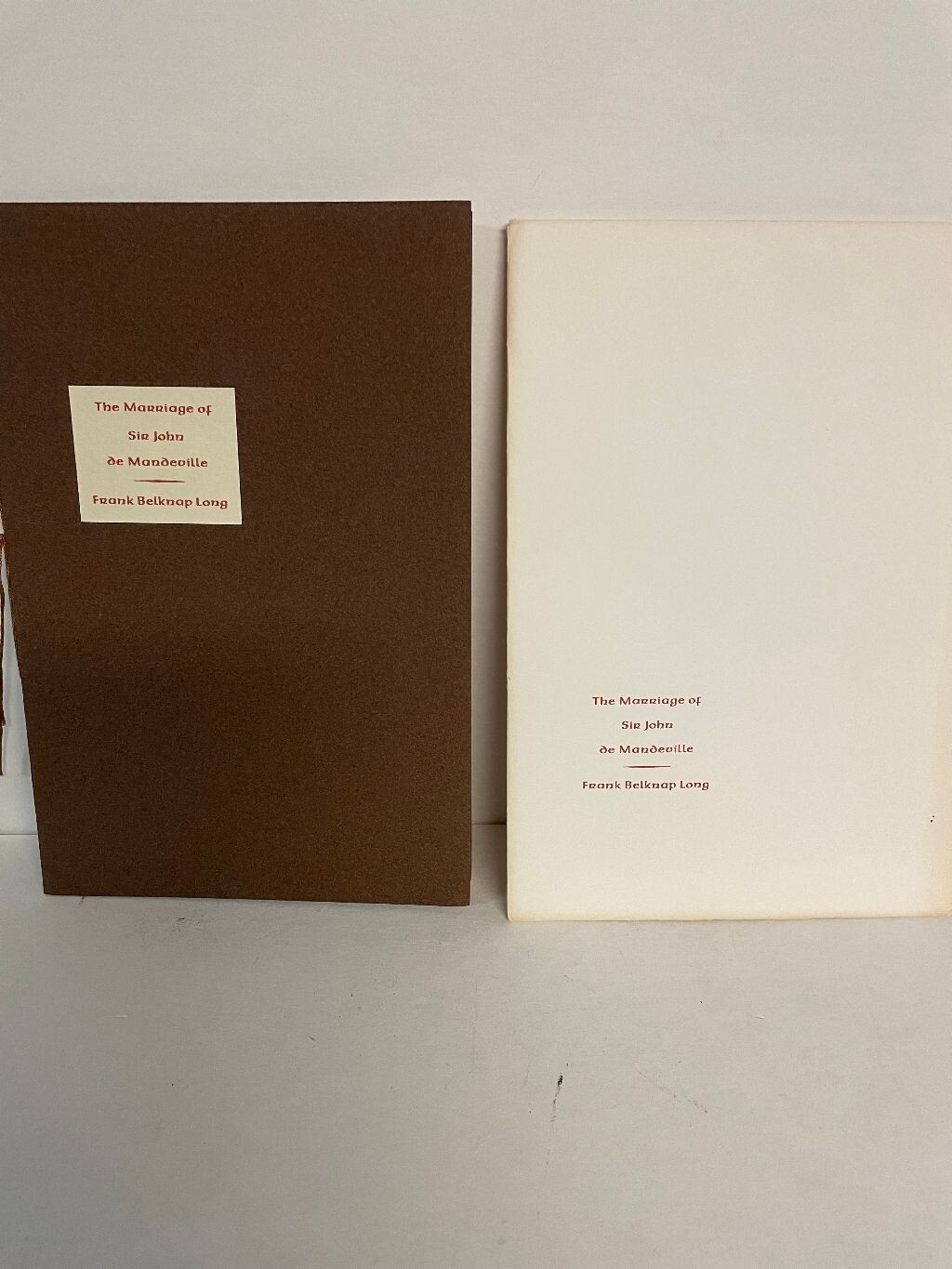 The Marriage of Sir John de Mandeville by Frank Belknap Long Ltd Signed