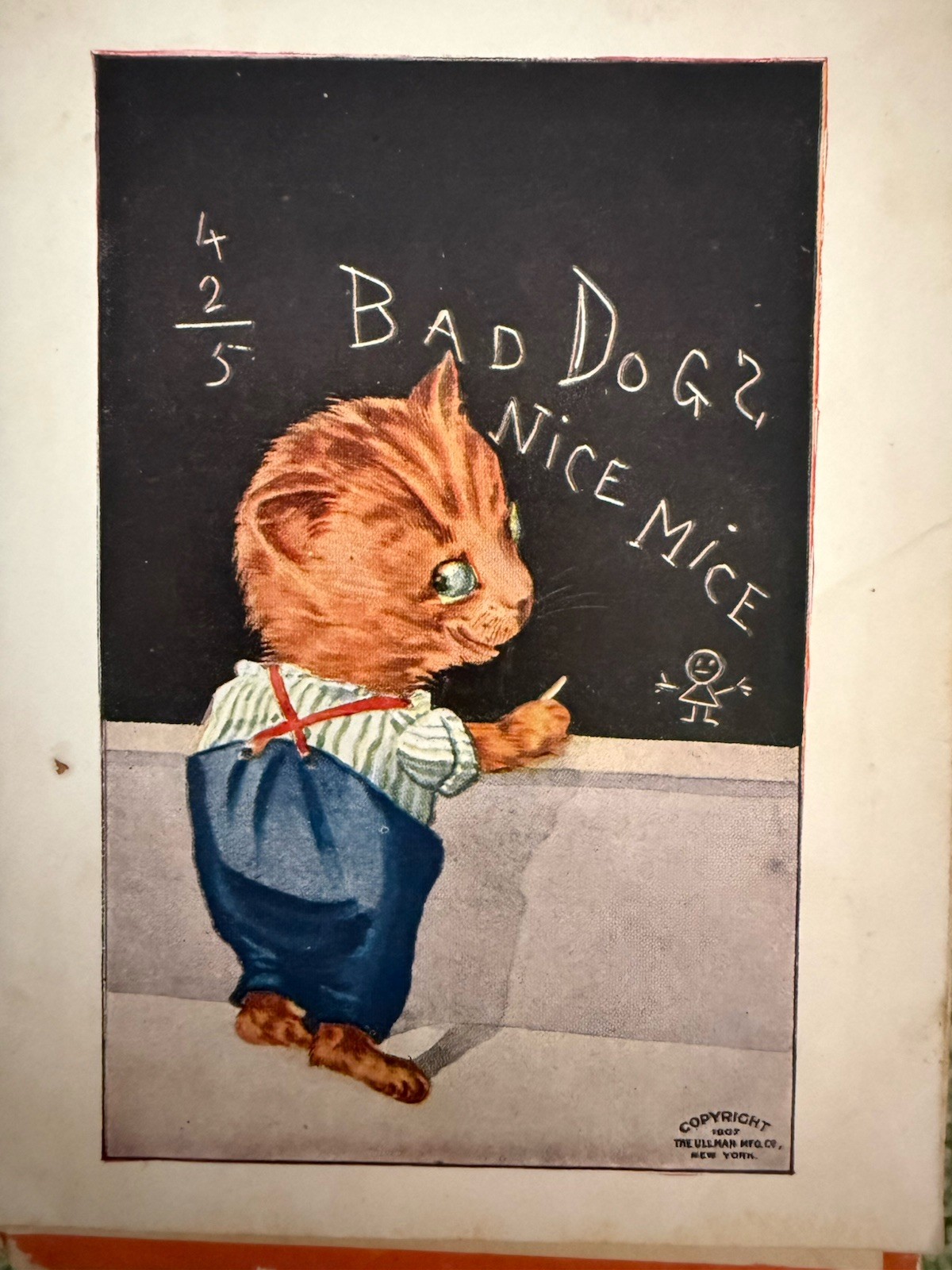 Antique 1908 Three Little Kittens Ullman Red Line Series 1st Ed Color Art