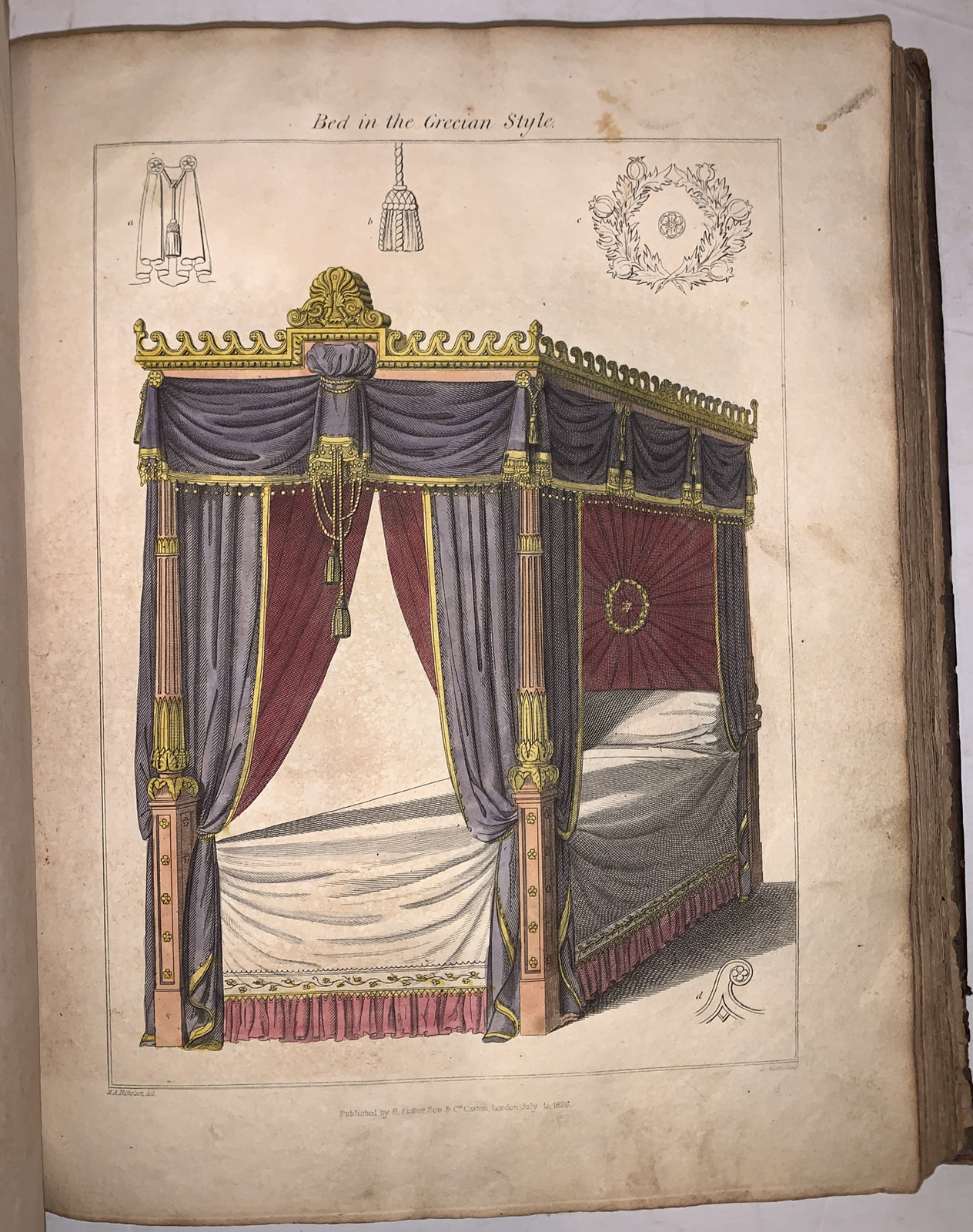 1826, 1st, NICHOLSON, PRACTICAL CABINET-MAKER, ALL 108 PLATES, 40 HAND COLORED
