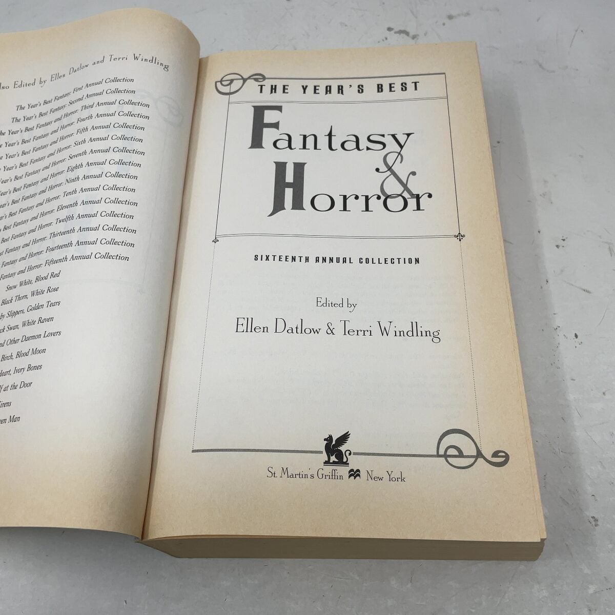 The Year’s Best Fantasy and Horror by Ellen Datlow and Terri Windling PB First