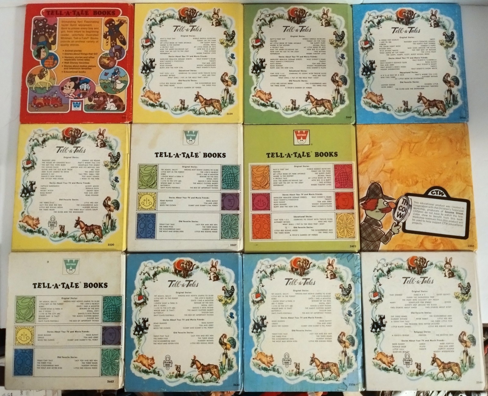 Huge Lot Of 12 Vintage Whitman Tell A Tale Books