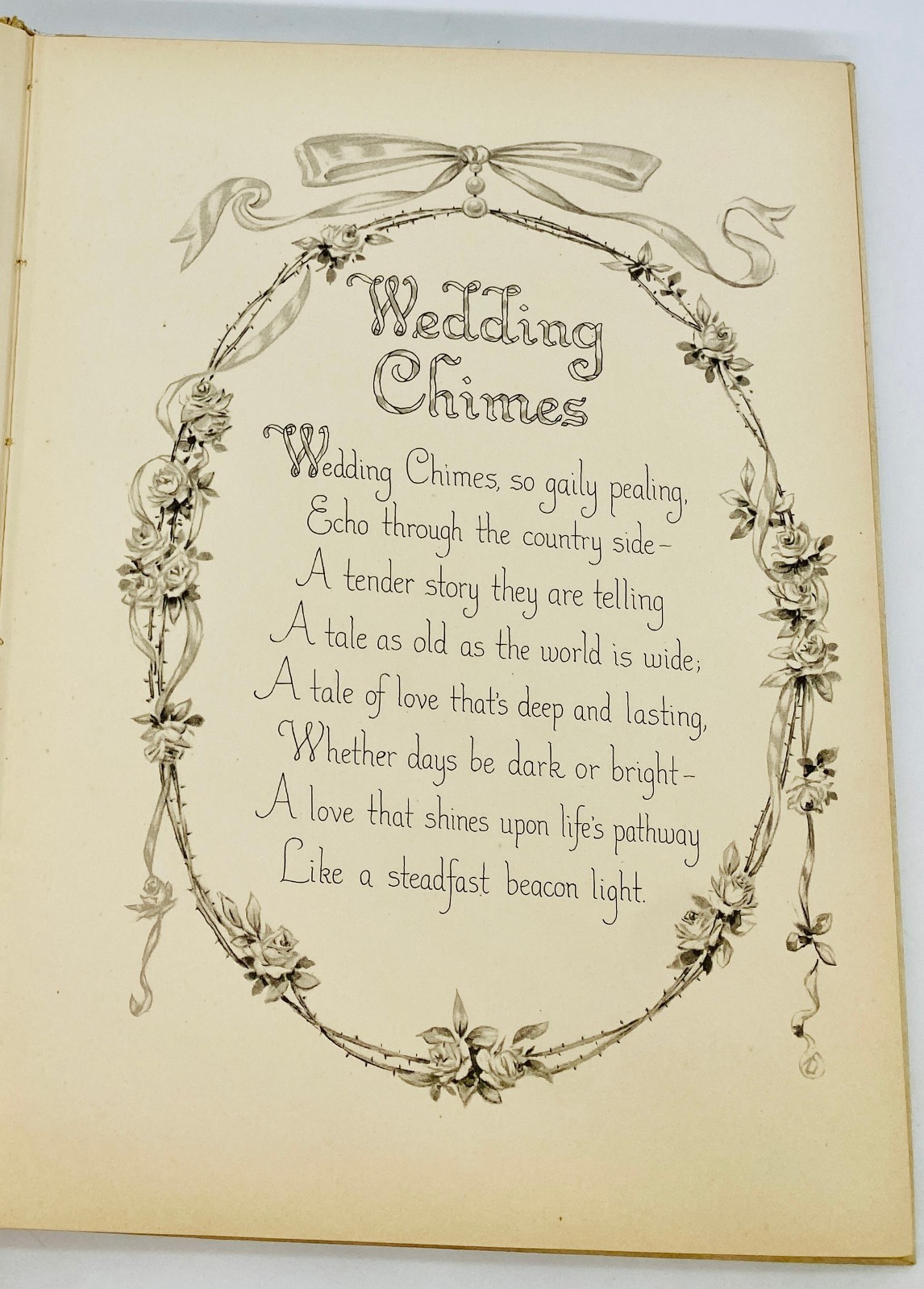 Wedding Chimes Marriage Keepsake Album UNUSED 1920s Gibson & Co Elisa E Edwards