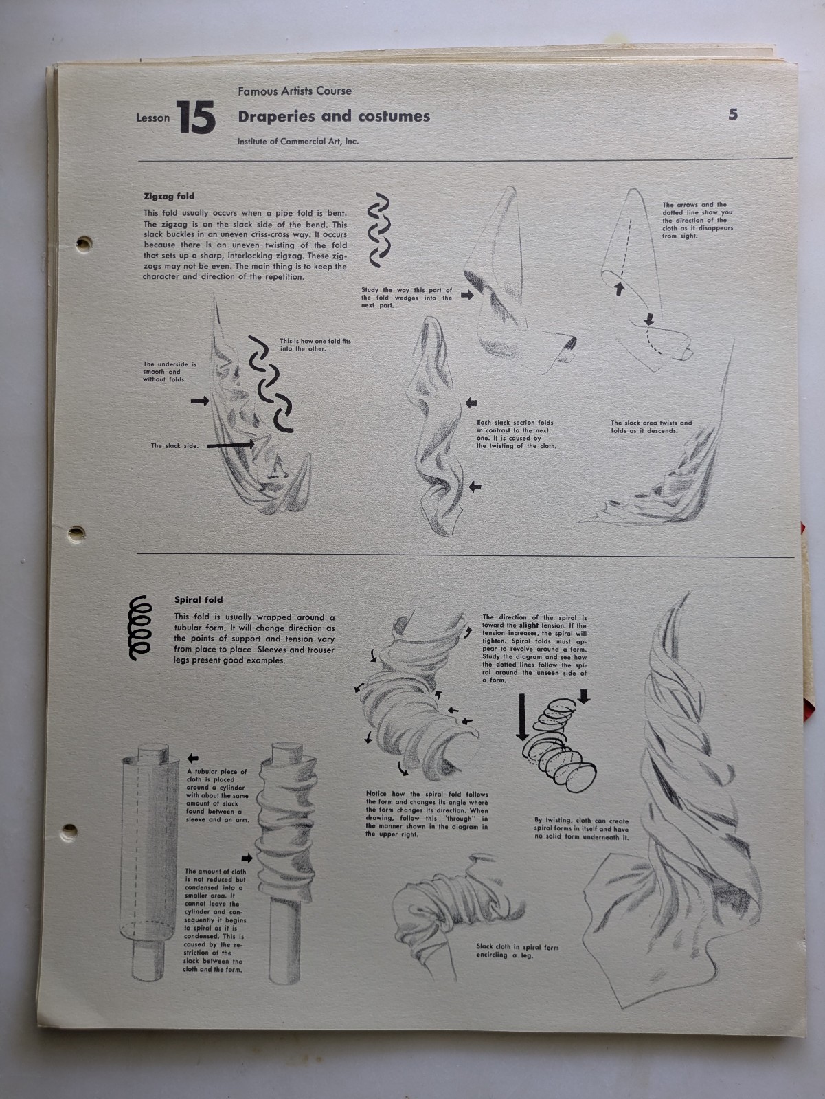 1950 Famous Artists Course Lesson 15 – 31 pages and letter – Decent – Rockwell