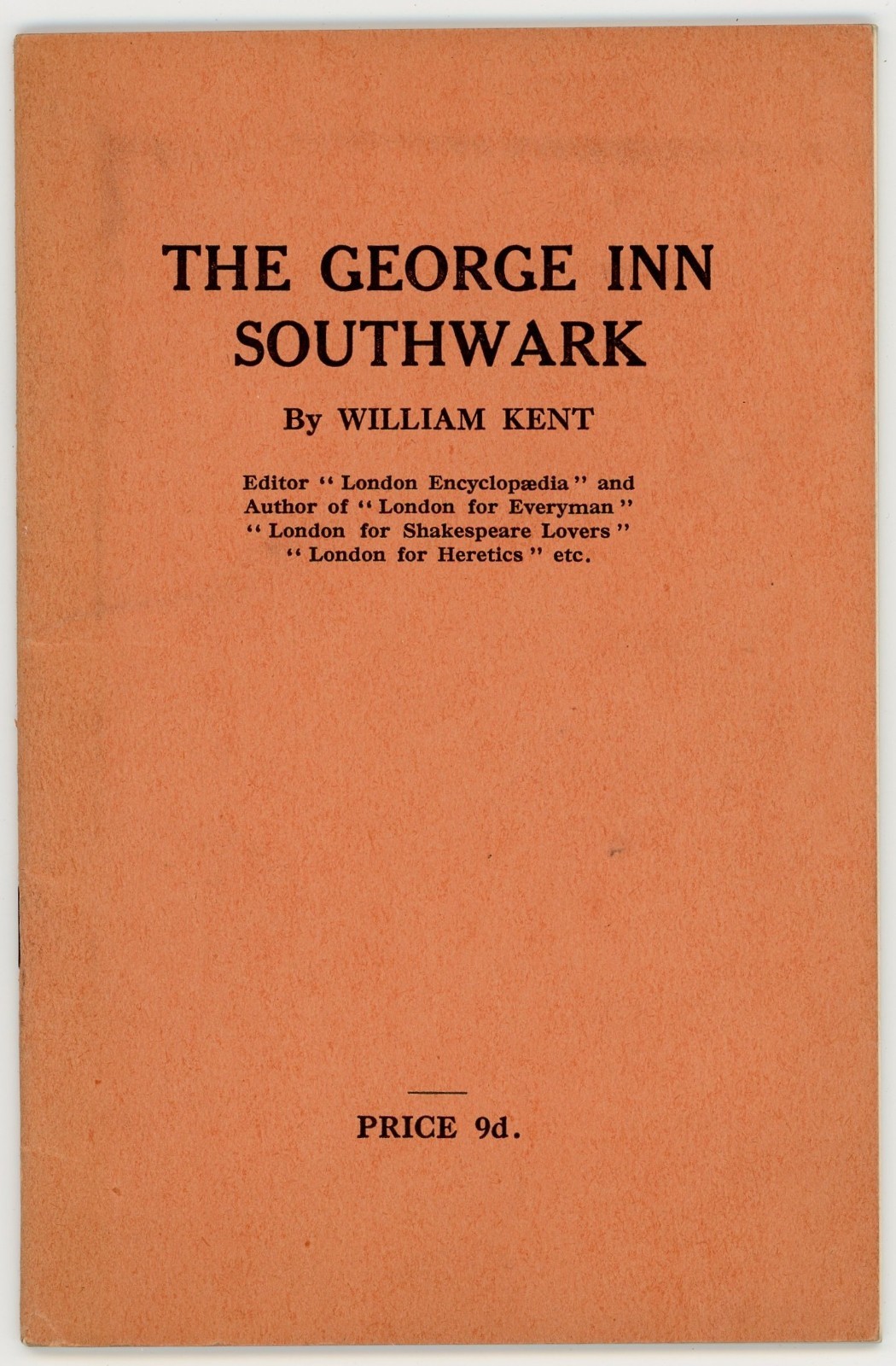 1936 The George Inn Southwark William Kent 3rd Ed Illustrated Booklet