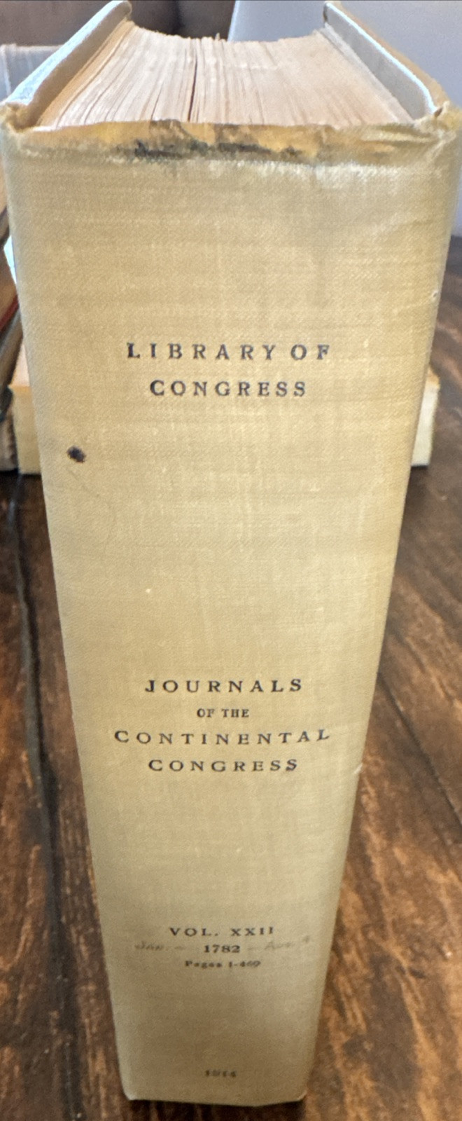 Antique 1914 Journals of the Continental Congress 1774-1789 Volume XXIl 1782