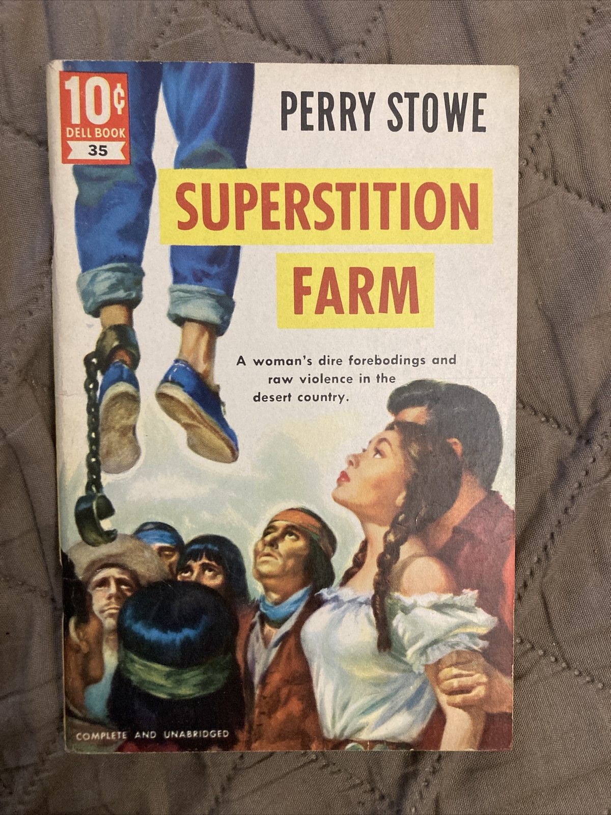 Crime gga Vintage Pb, Superstition Farm by Stowe, Dell 10 Cent #35, 1950, VG+