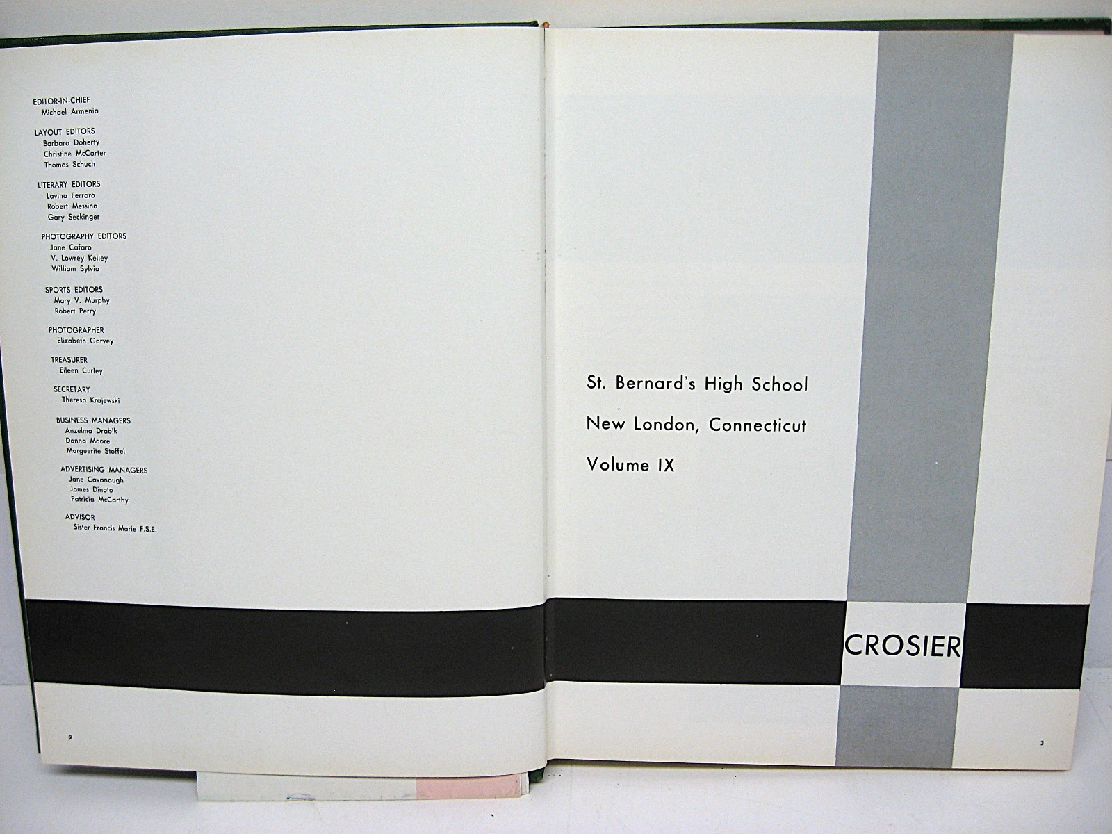 1967 Crosier, St Bernard High School, New London, CT Yearbook