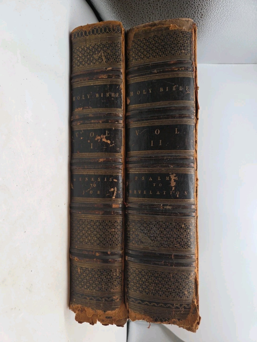HOLY BIBLE – JAMES FITTLER, 1795, Vols 1 & 2, Genesis to Job, Psalms Revelations