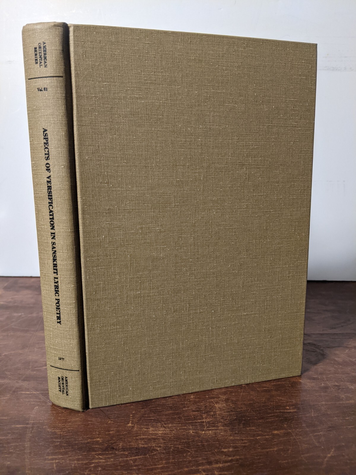 Aspects of Versification in Sanskrit Poetry Sheldon Pollock 1977 1st Edition HC