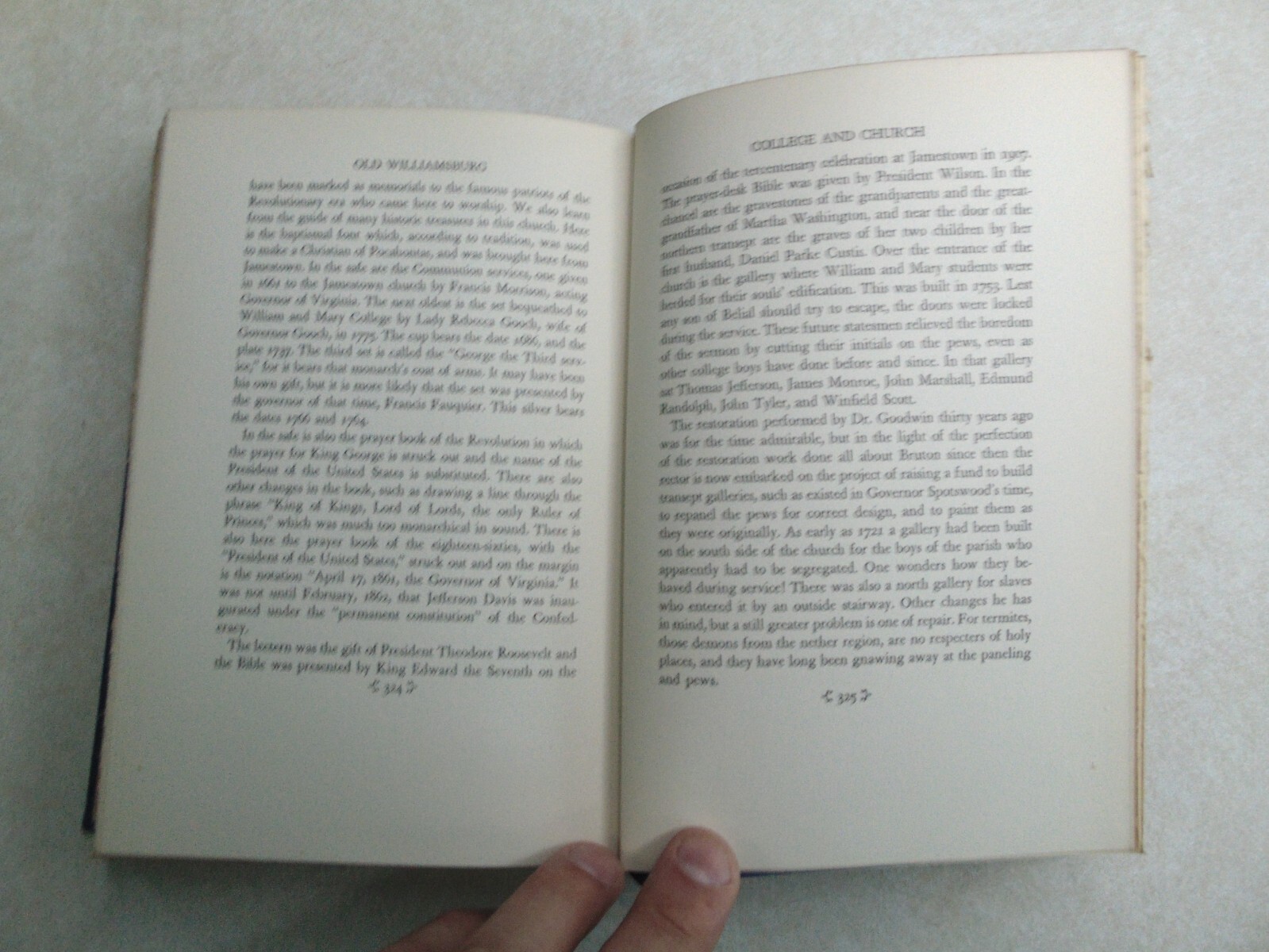 Old Williamsburg William Oliver Stevens 1938 1912 HC Book OC5