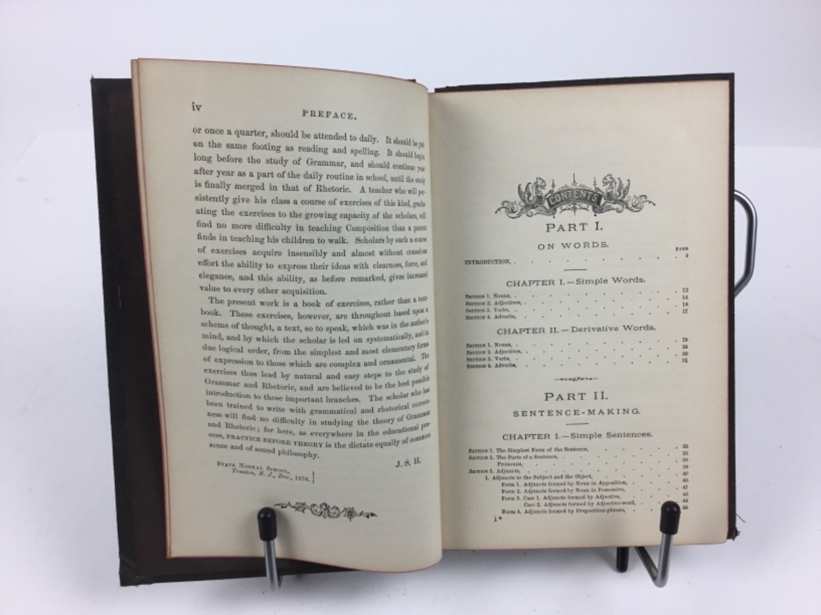 Antique 1870 Book, First Lessons in Composition by John S. Hart, Good Condition