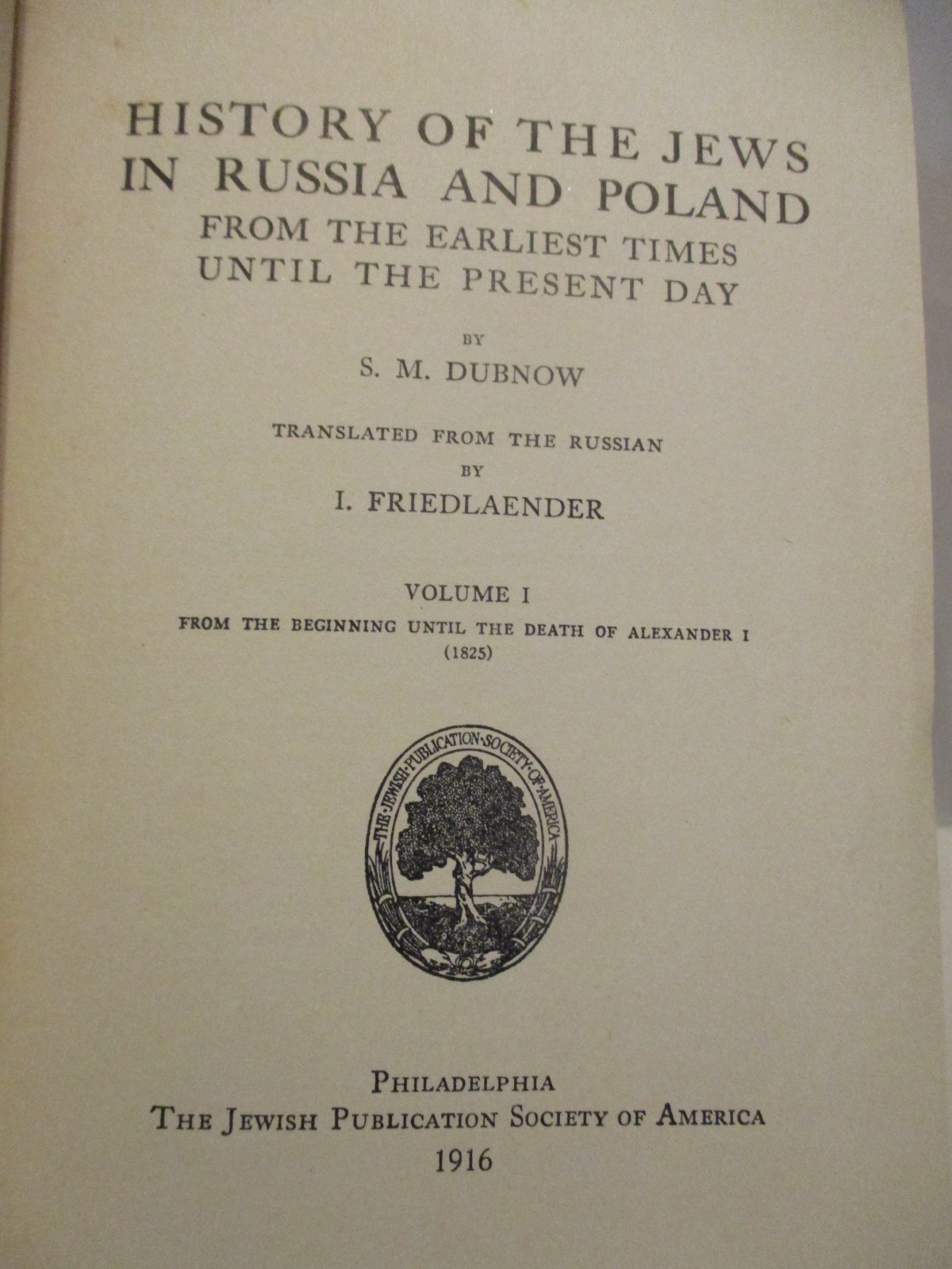 History of The Jews in Russia and Poland‘ 1920, first edition – 3 vols