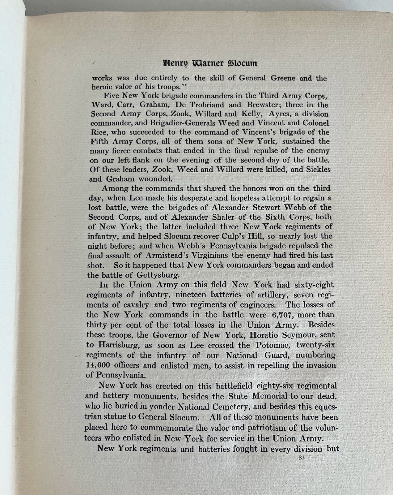 Slocum and his Men in Memoriam Henry Warner Slocum 1826-1894 / 1904 Book