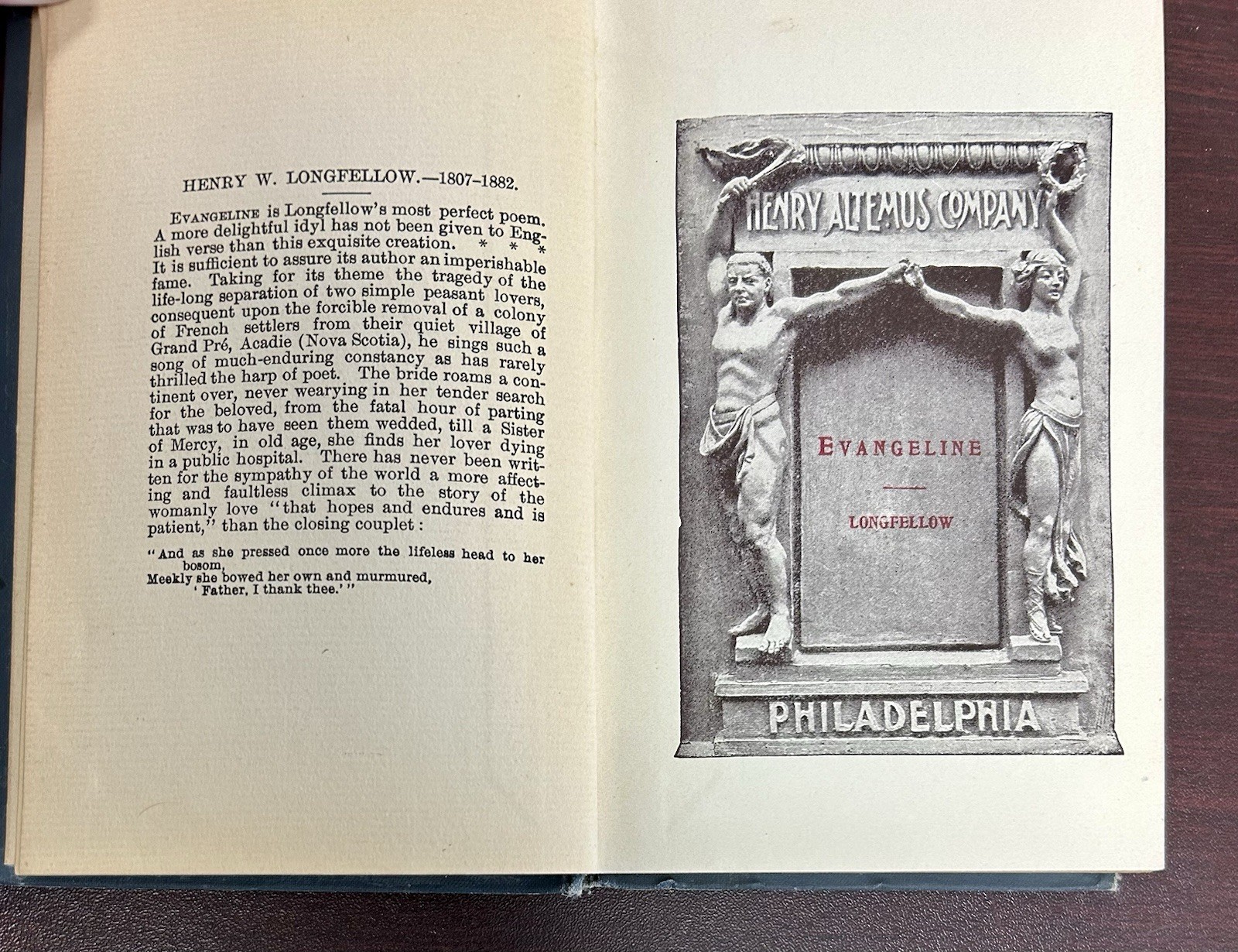Henry W. Longfellow 1900 Evangeline, A Tale of Acadie & Other Poems