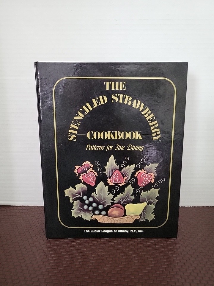 The Stenciled Strawberry Spiral Bound Cookbook HC Jr League Albany NY 1985