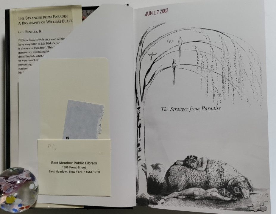 The Stranger from Paradise – William Blake – Yale U.P., 2001 – First Ed. – DJ