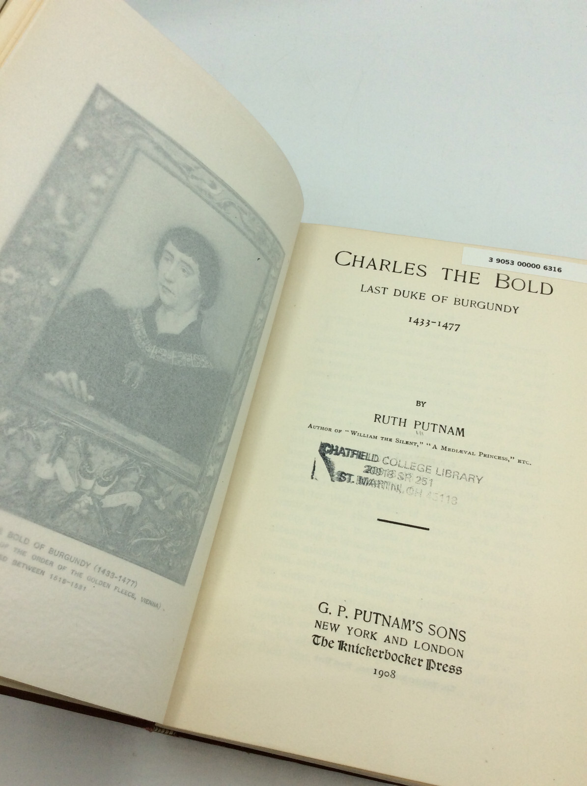CHARLES THE BOLD by Ruth Putnam – 1908 – 1st ed – vintage medieval – 1433-1477