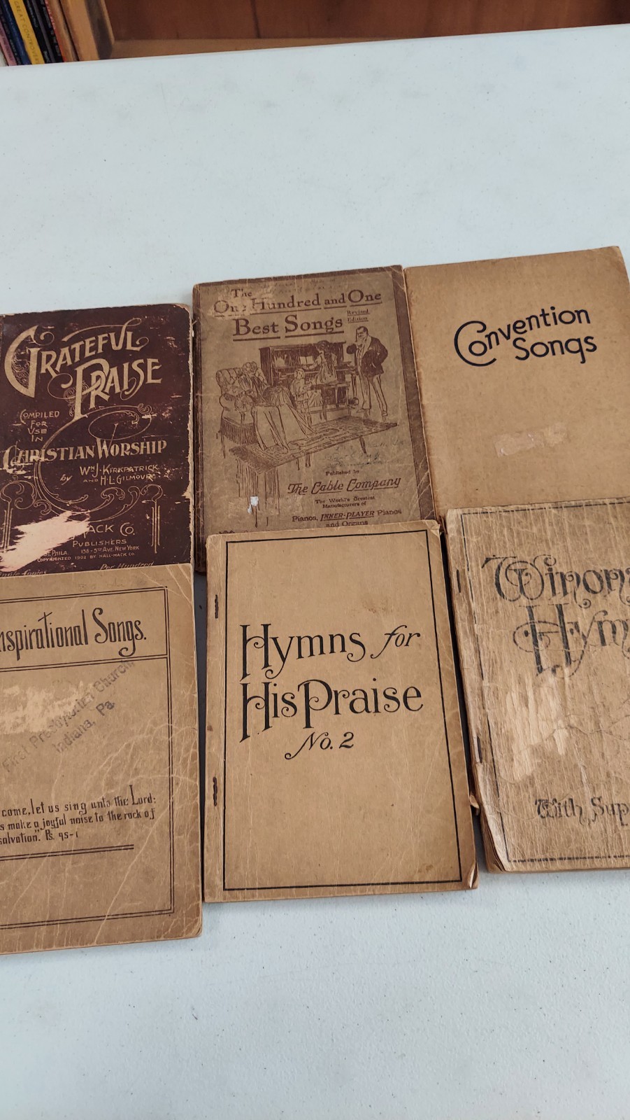 EARLY 1900s HYMNAL LOT OF 6 GRATEFUL PRAISE CONVENTION SONGS WINONA 101 BEST