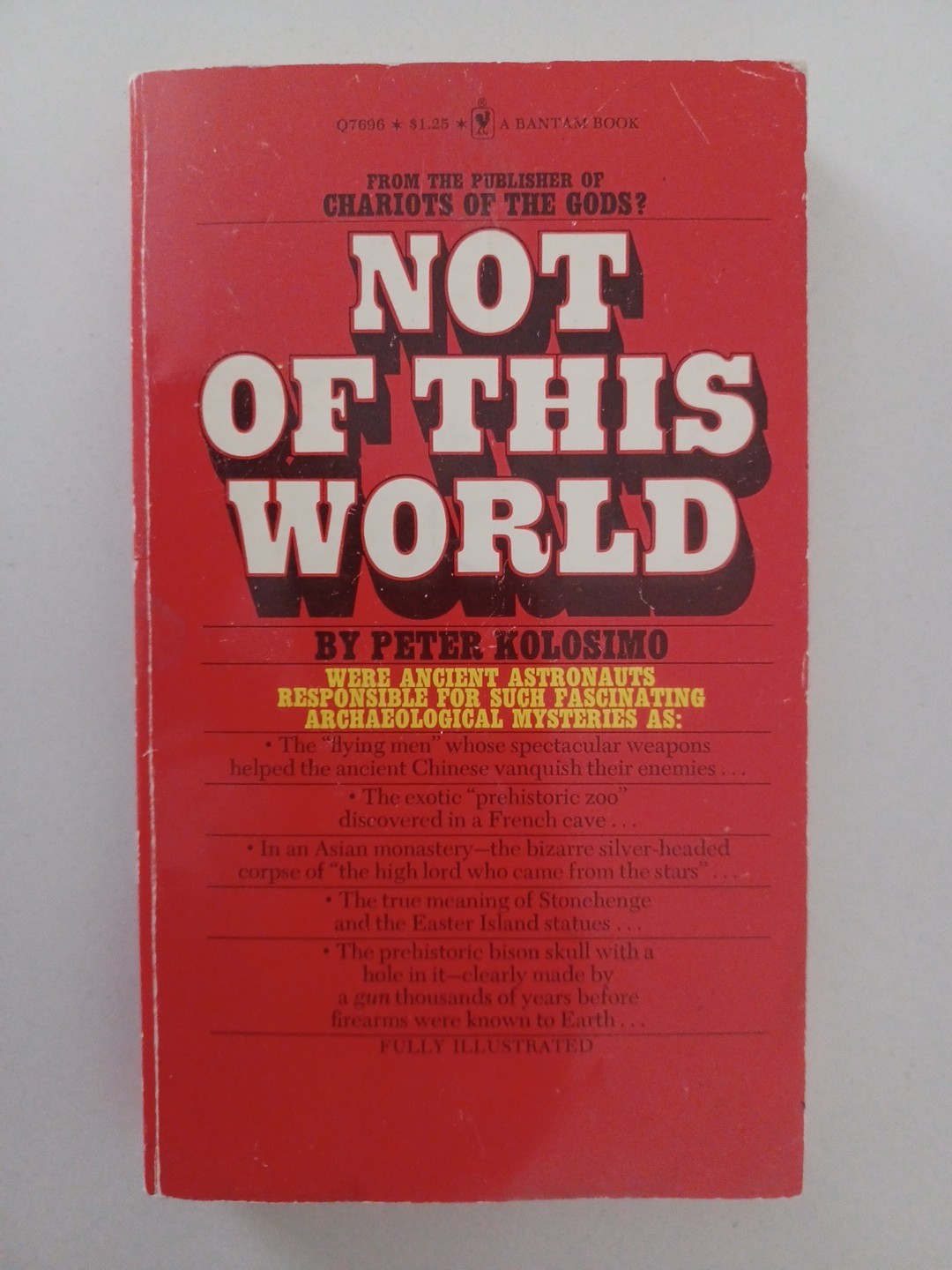 NOT OF THIS WORLD by Peter Kolosimo Ancient Astronauts Vtg PB Unread Copy