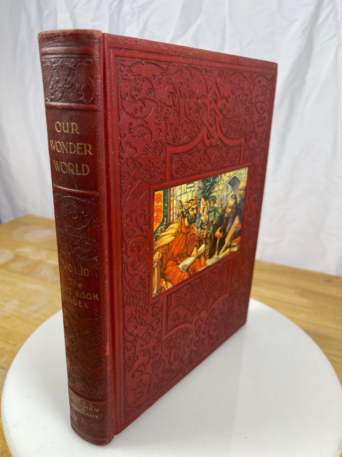 Our Wonder World Vol 10 Quiz Book Index 1930 Geo L Shuman HC Red