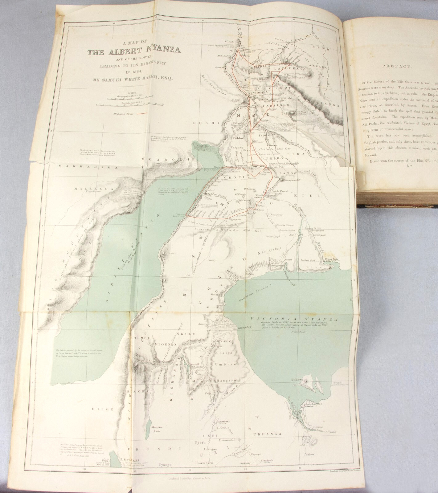 Samuel BAKER – 1866 Albert N’Yanza – 1st edition – Africa travel – maps + plates