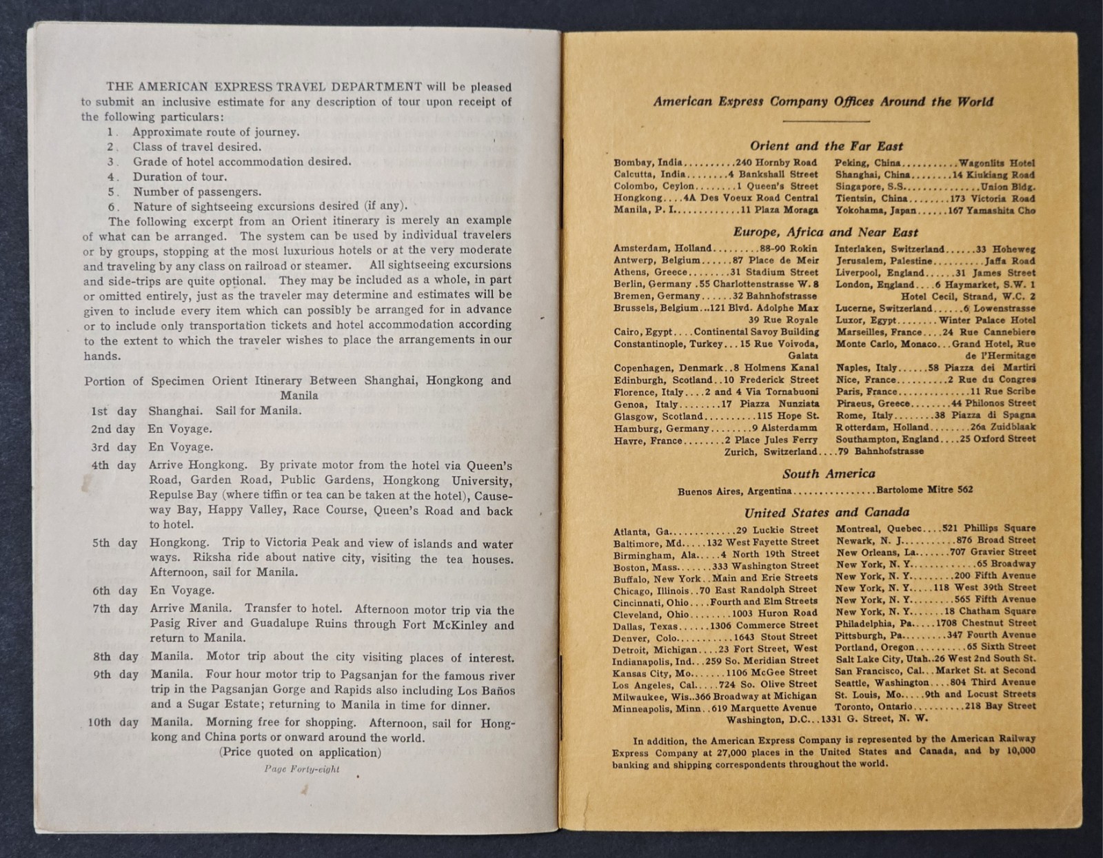 Manila And The Philippines American Express Travel Department Booklet 1926 HTF