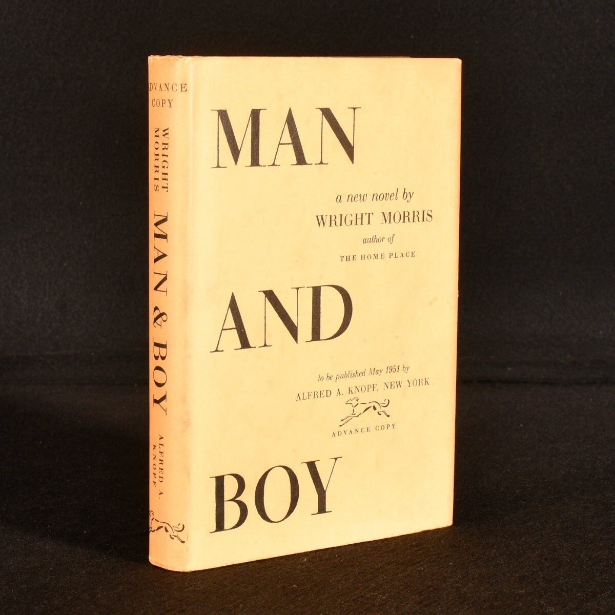 1951 Man and Boy Wright Morris Advance Copy Dust Wrapper