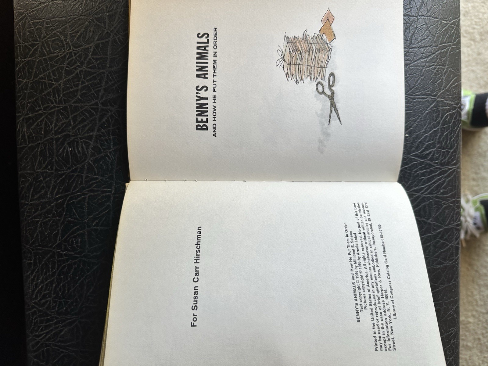 BENNY’S ANIMALS Millicent Selsam A SCIENCE I CAN READ BOOK 1966 HC Arnold Lobel