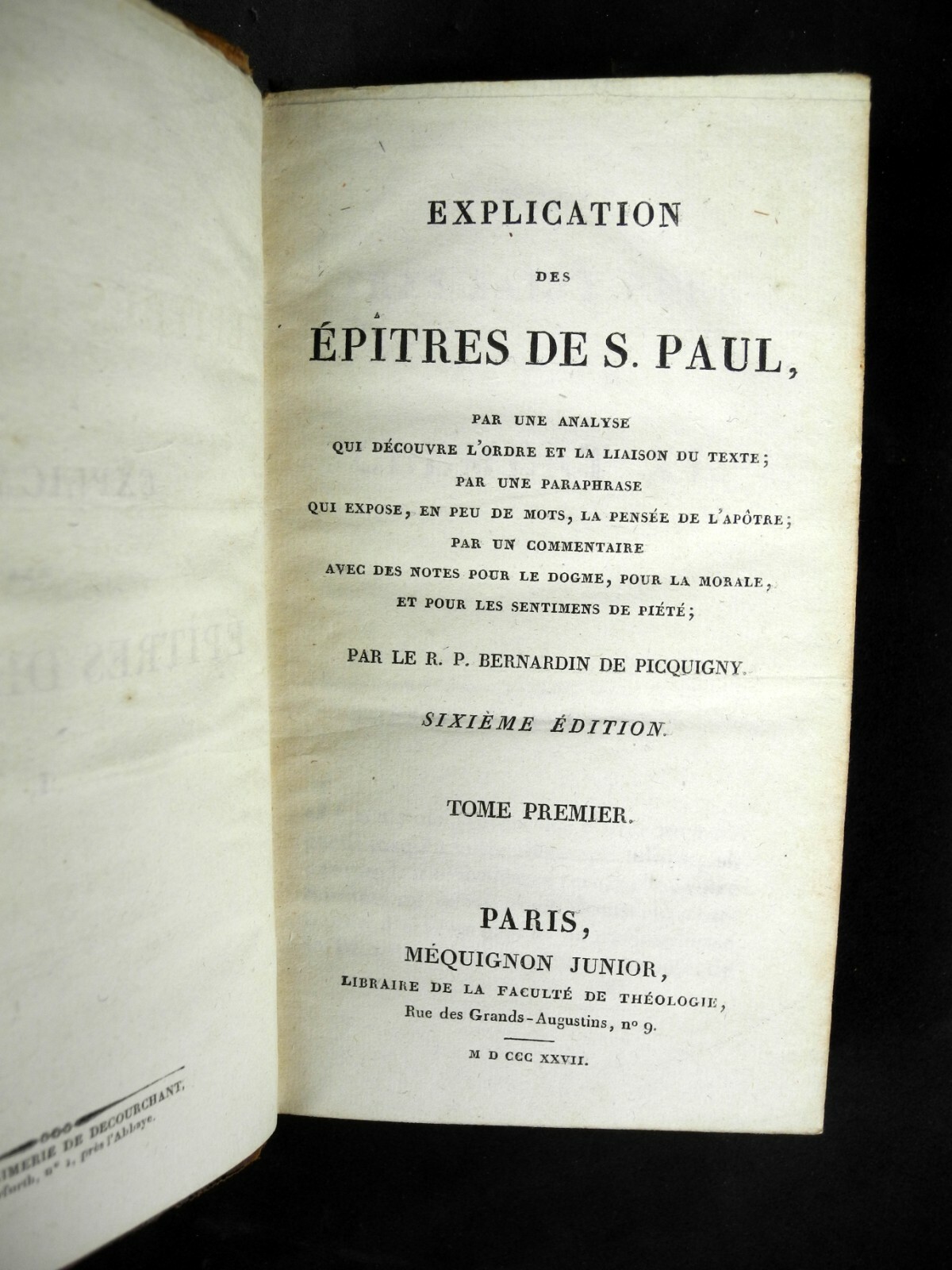 Explication Des Epitres De Saint Paul – 1827 – 3 Vols – French Text