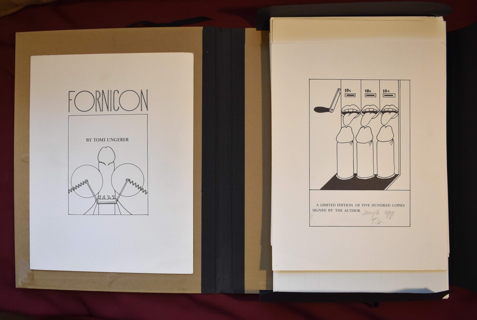 Tomi Ungerer Fornicon Signed Limited Edition of 500, Sample Copy 60 Plates