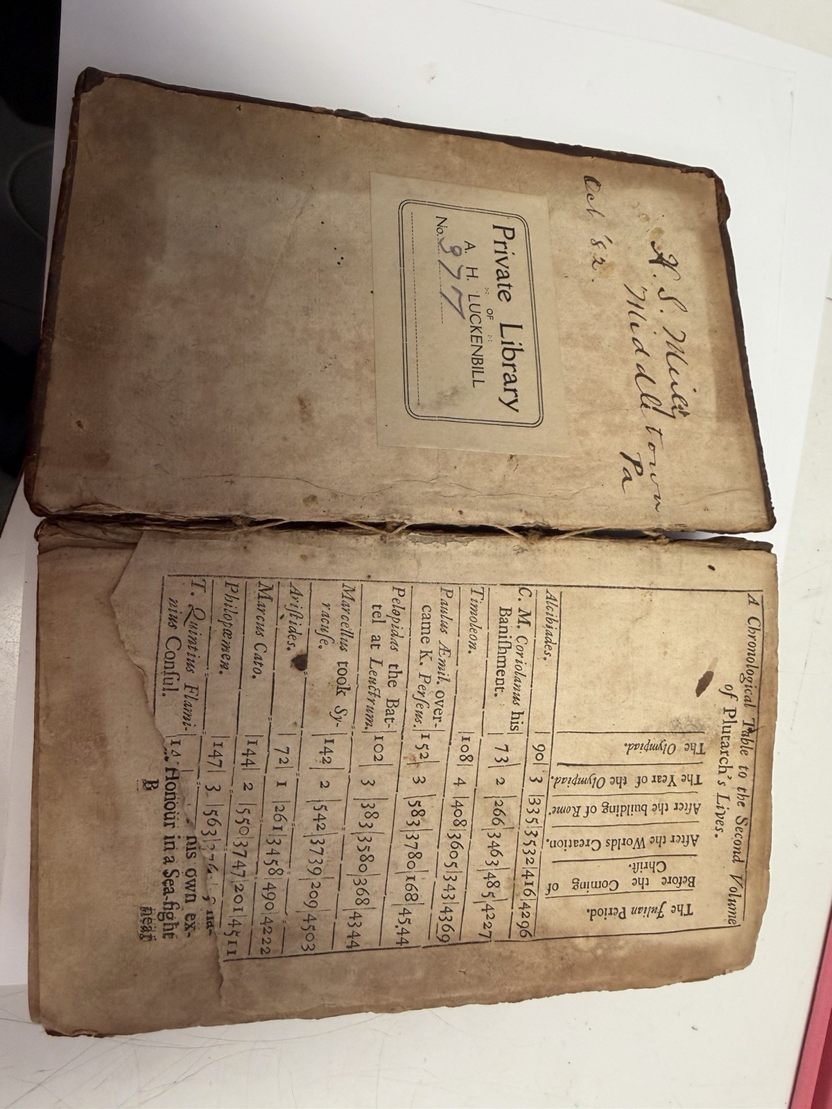 1822 Plutarch’s Lives: Volume II,