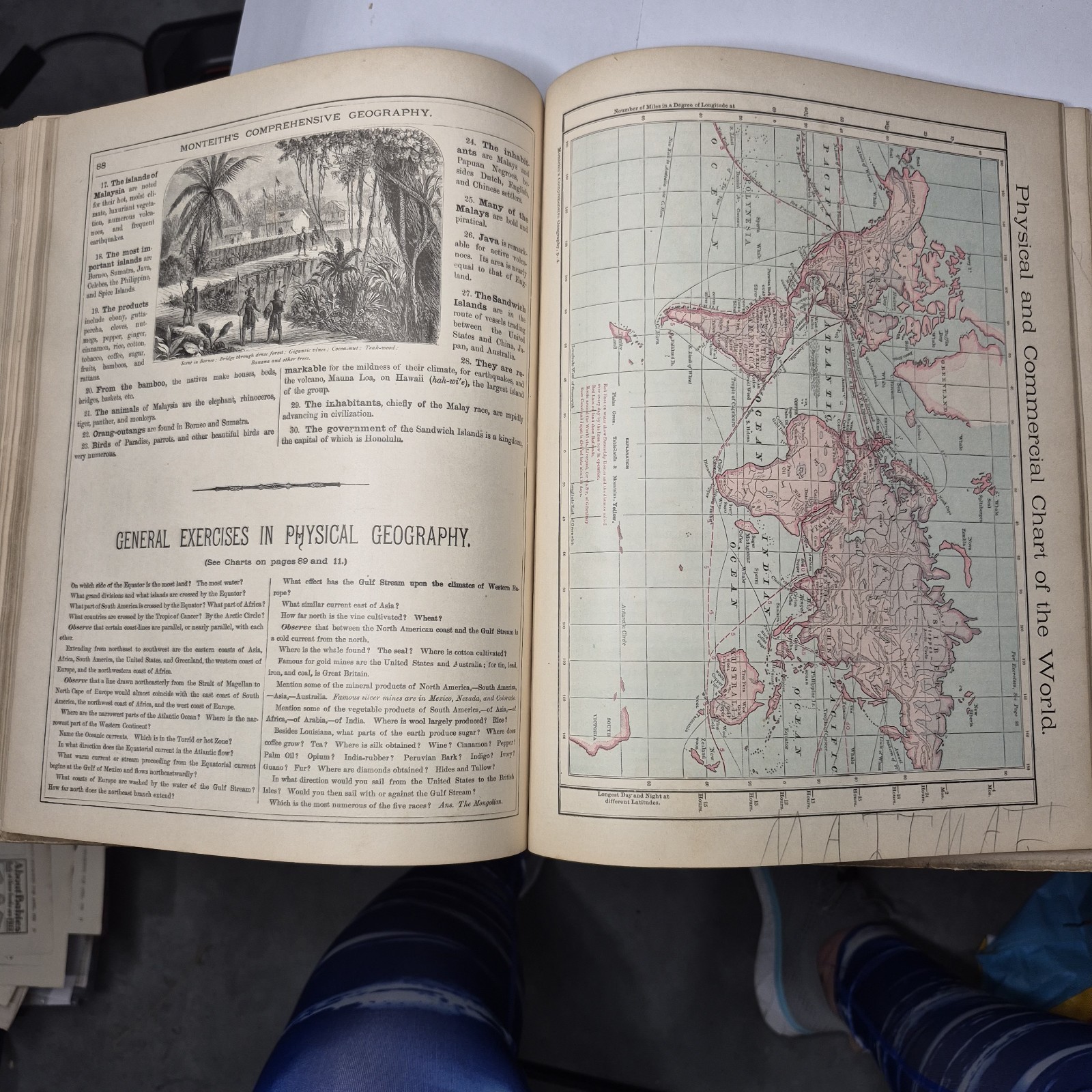 1872 Monteith’s Comprehensive Geography New England Edition Atlas Color Maps C03