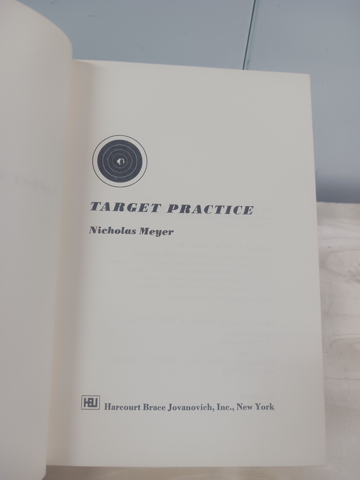 Nicholas Meyer 1st Ed 1974 Target Practice Mark Brill Mystery Hardcover w/DJ