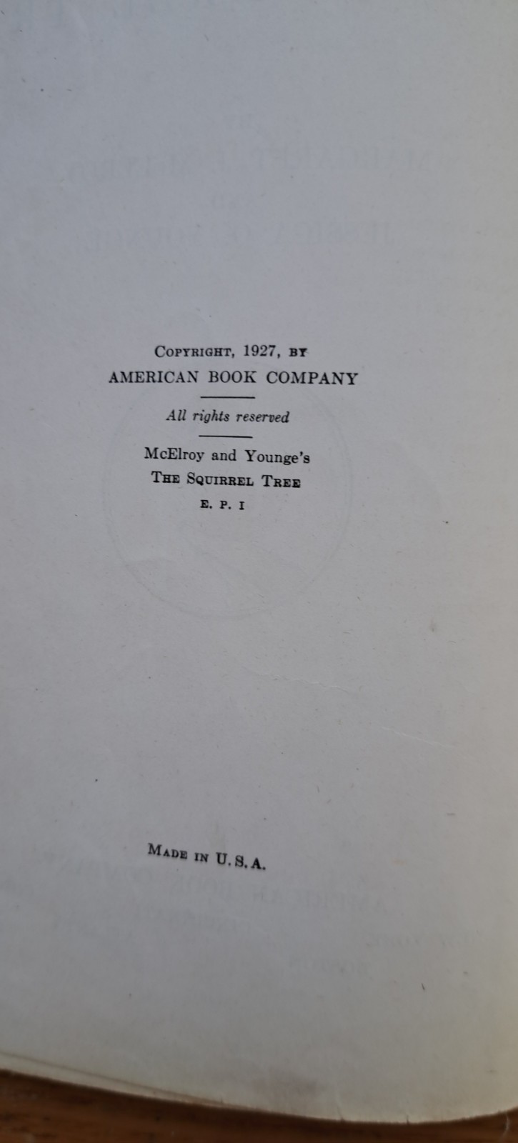 The Squirrel Tree 1927 McElroy And Younge American Book Company