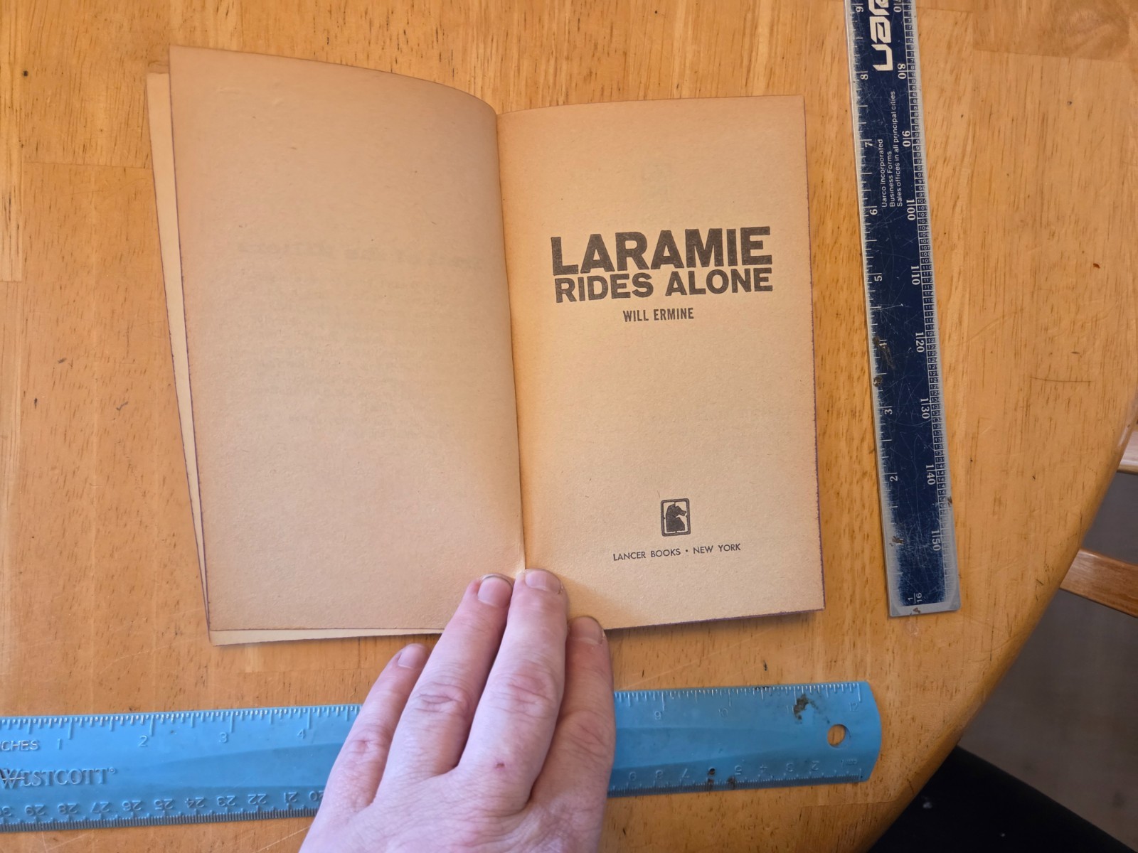 Laramie Rides Alone by Will Ermine – 1967 Lancer Western Paperback