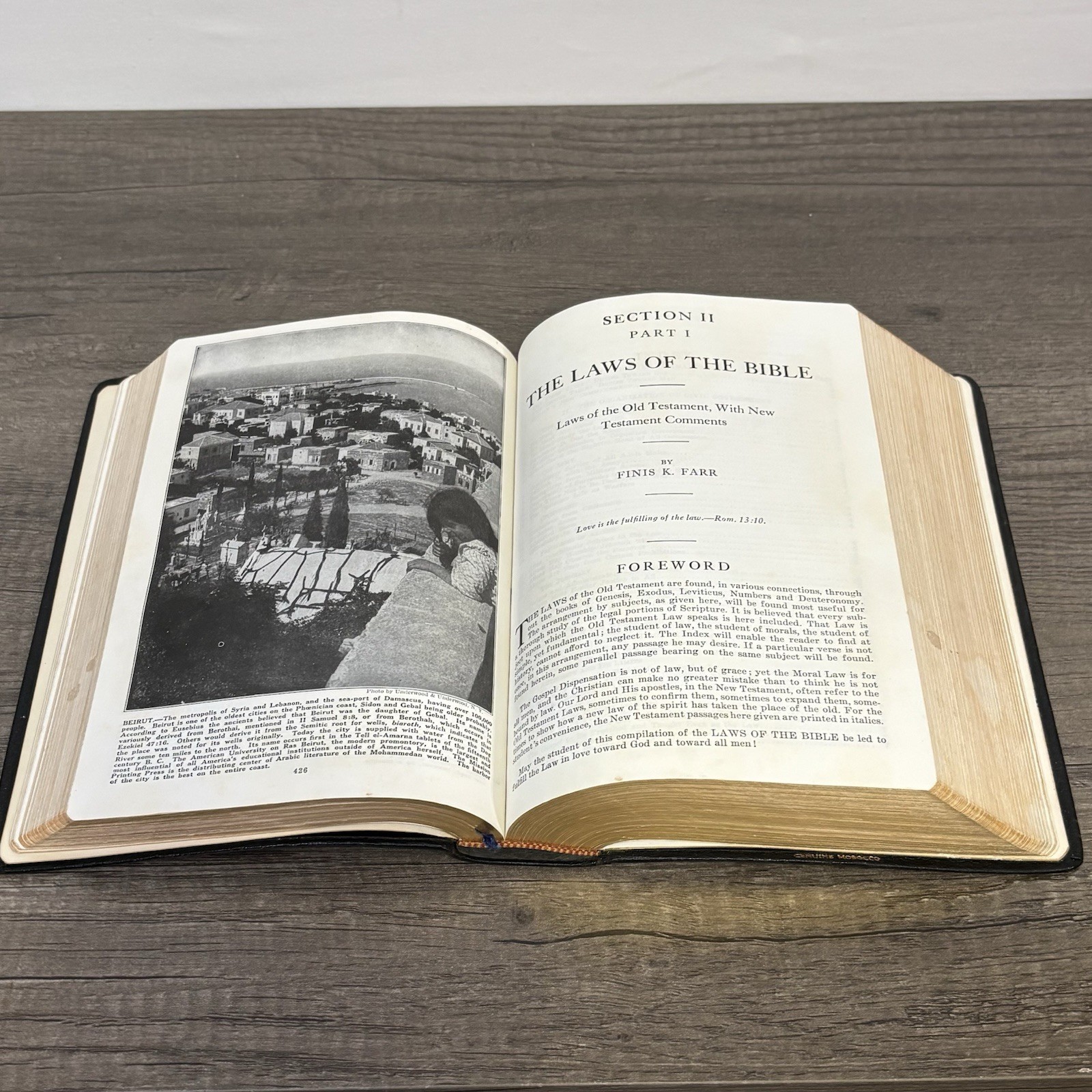 The System Bible Study Enlarged Edition Genuine Morocco Leather 1964 KJ & Instr.